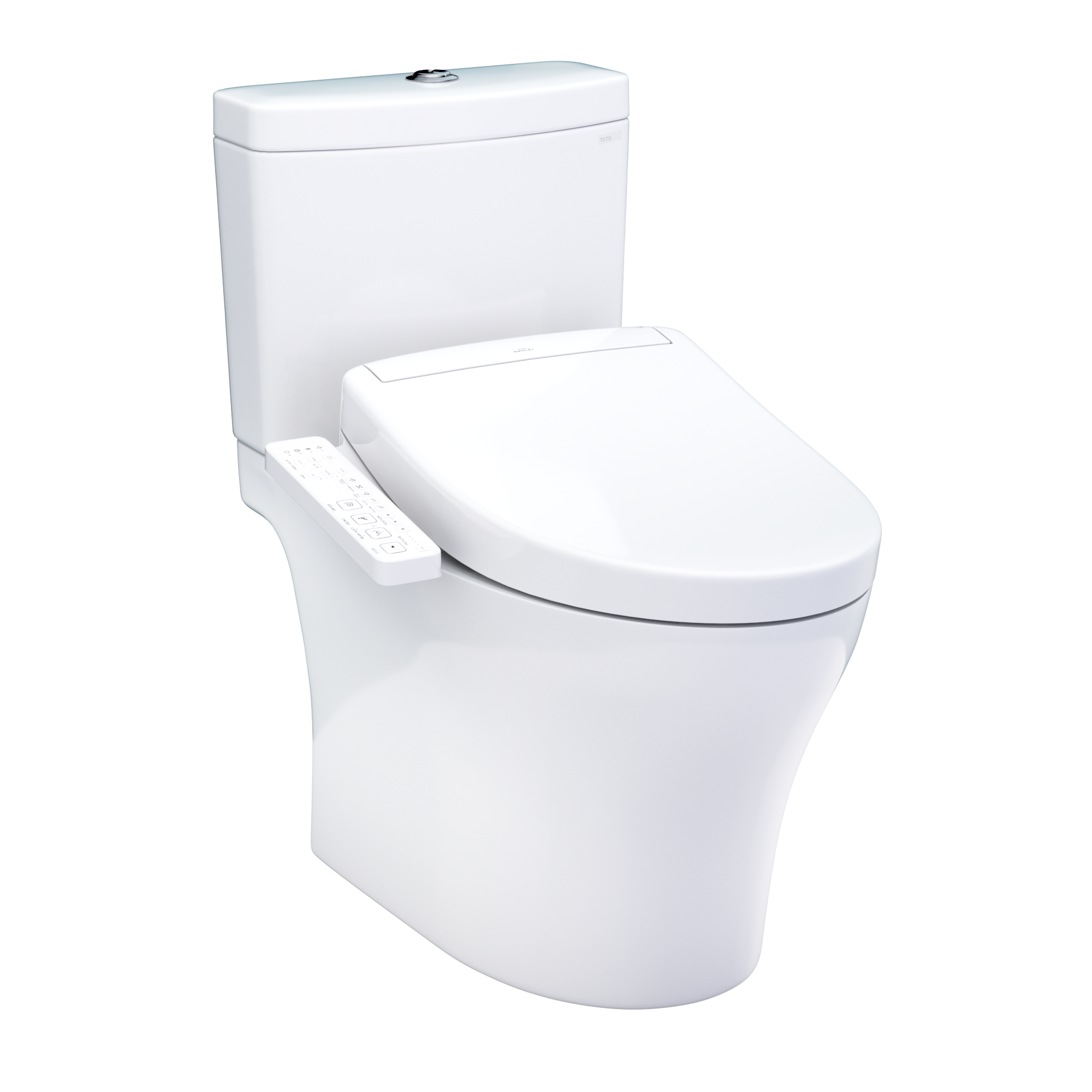 TOTO WASHLET+  Aquia IV Two-Piece Elongated Dual Flush 1.28 and 0.9 GPF Toilet and WASHLET S2 Bidet Seat, Cotton White - MW4463346CEMGN#01