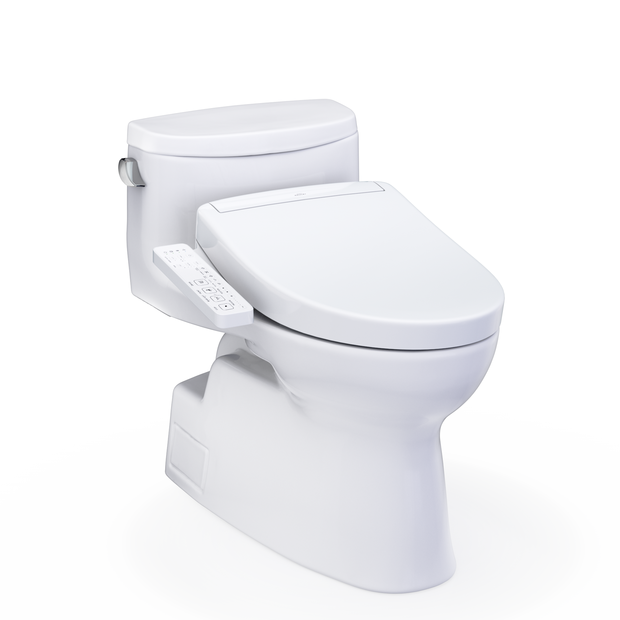 TOTO WASHLET+ Carolina II One-Piece Elongated 1.28 GPF Toilet and WASHLET+ S2 Bidet Seat, Cotton White - MW6443346CEFG#01