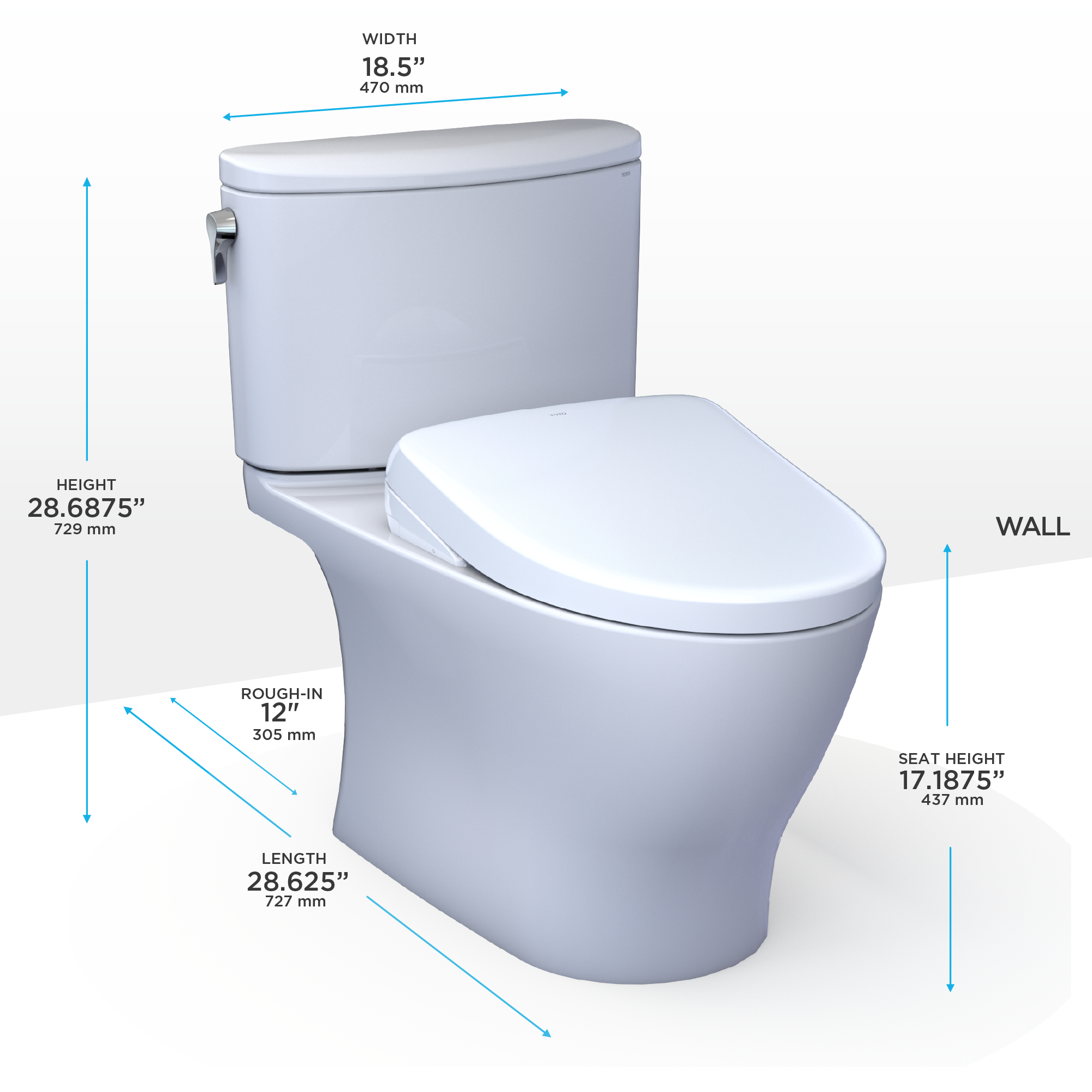 TOTO WASHLET+ Nexus 1G Two-Piece Elongated 1.0 GPF Toilet with S7 Contemporary Bidet Seat, Cotton White - MW4424726CUFG#01, MW4424726CUFGA#01