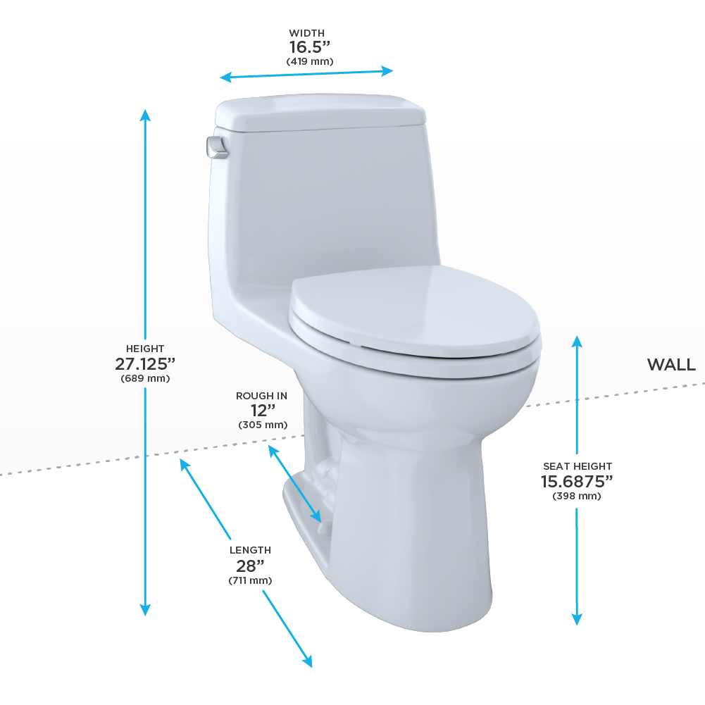 TOTO Eco UltraMax MS854114E#01 One Piece Elongated 1.28 GPF Toilet with E-Max Flush System - SoftClose Seat Included