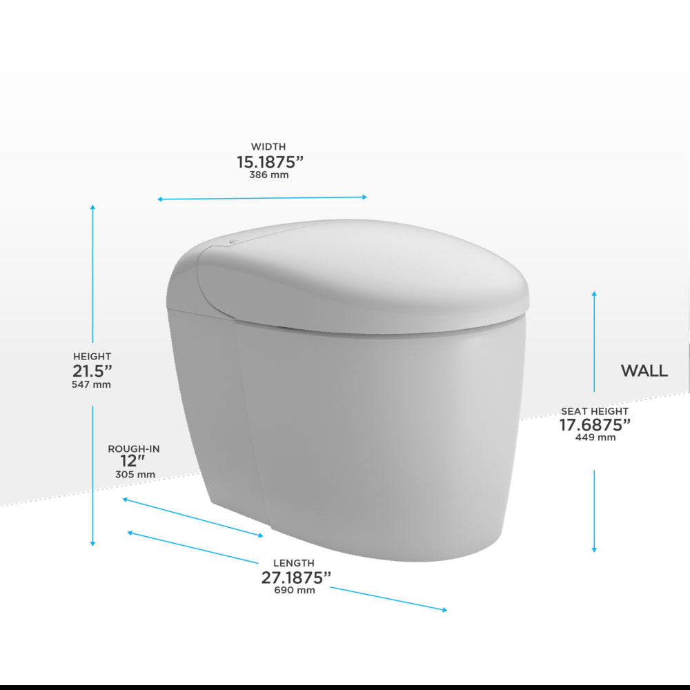 NEOREST RS Dual Flush 1.0 or 0.8 GPF Toilet with Integrated Bidet Seat and EWATER+, Cotton White - MS8341CUMFG#01