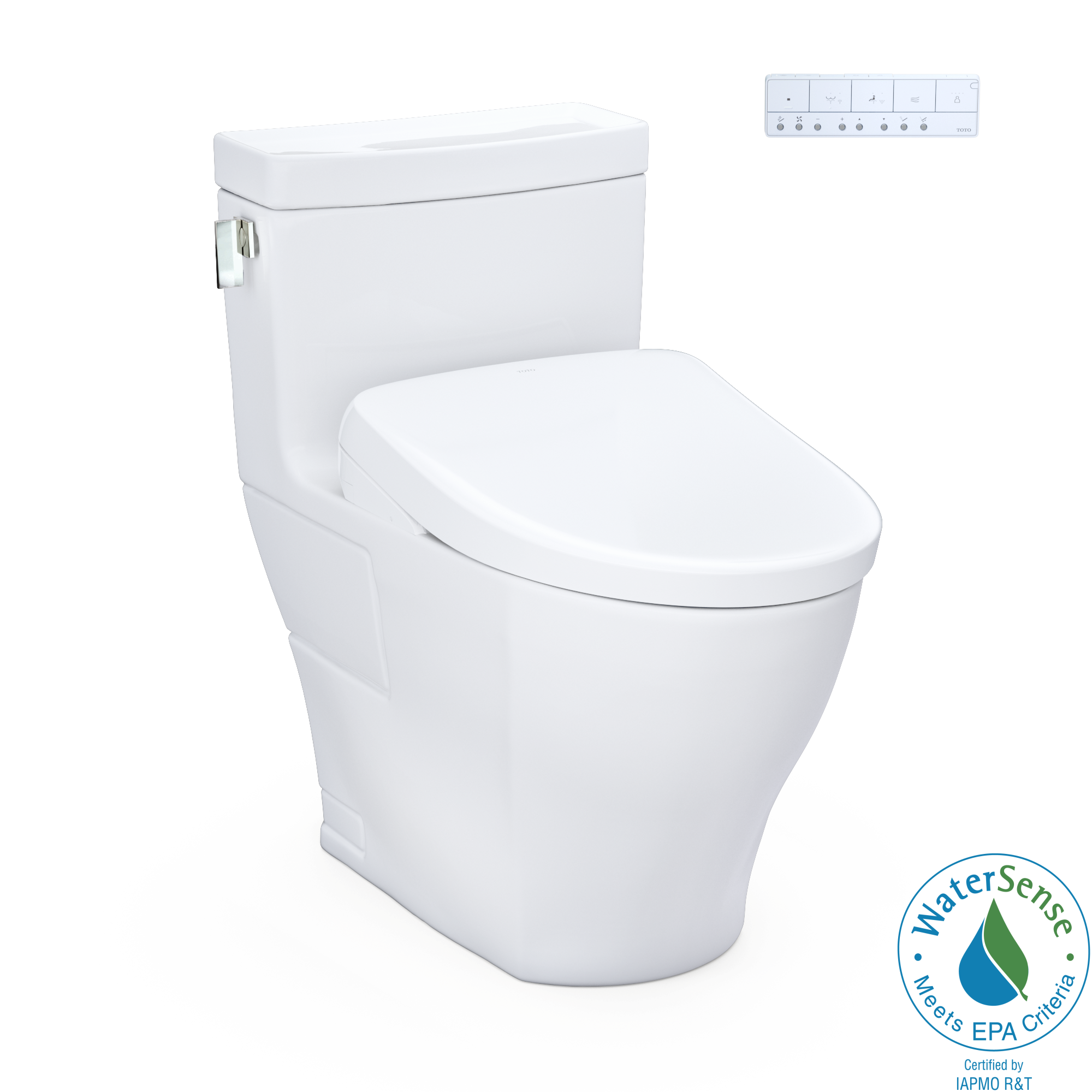 Toto Legato Elongated 1.28 GPF One-Piece Universal Height Toilet, Cotton White