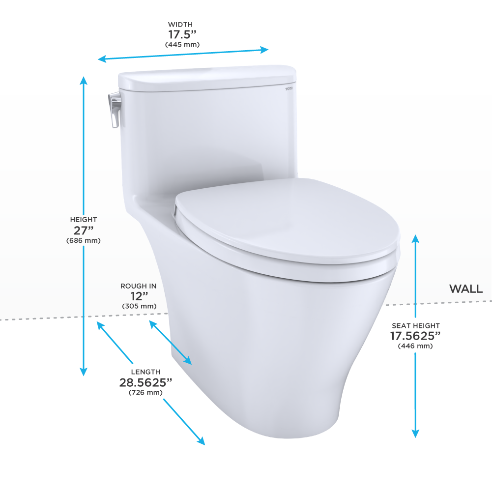 TOTO Nexus CST642CEFGAT40#01 1.28 GPF One Piece Elongated Chair Height Toilet with Tornado Flush Technology - No Seat