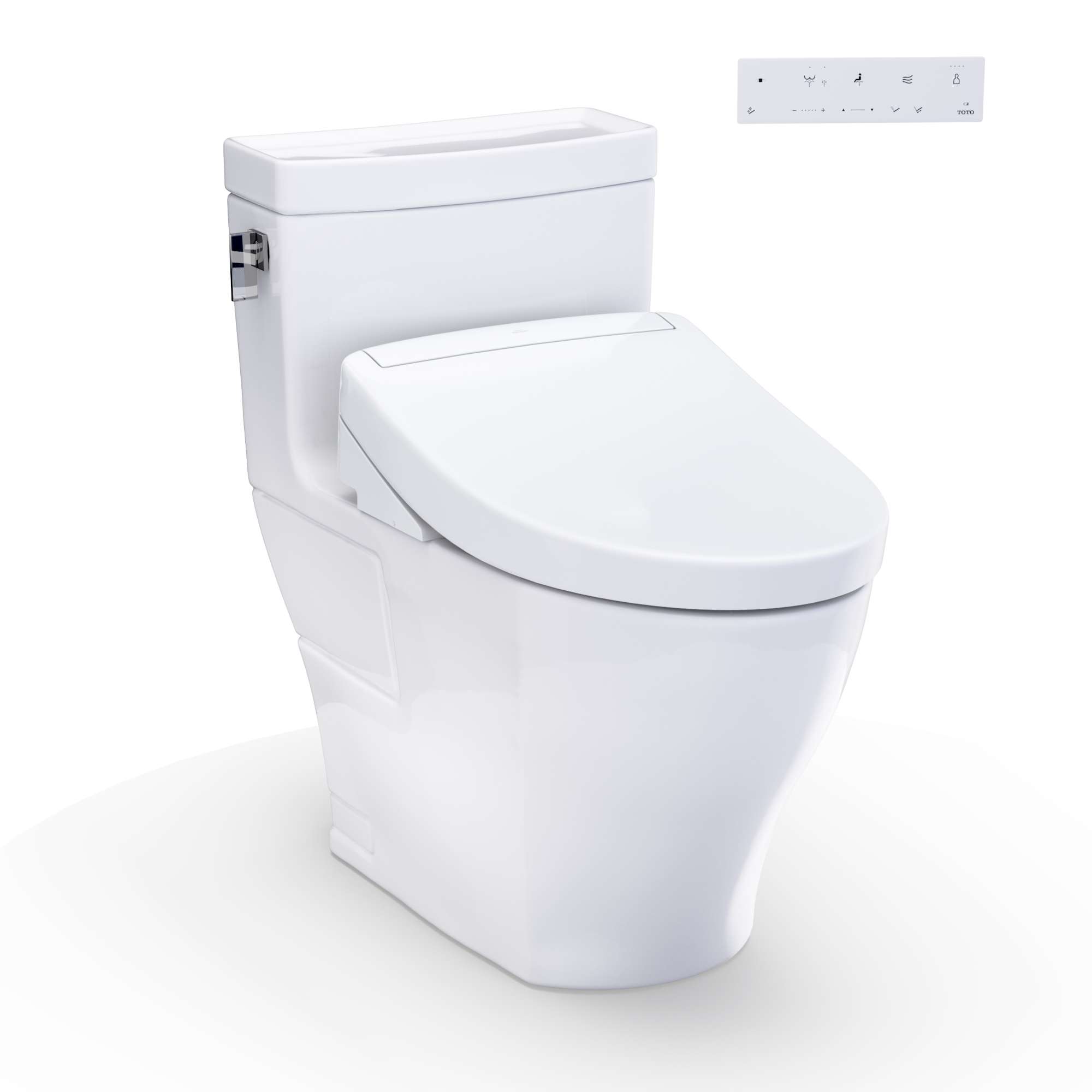 TOTO WASHLET+ Legato One-Piece Elongated 1.28 GPF Toilet and WASHLET S5 Bidet Seat, Cotton White - MW6243446CEFG#01