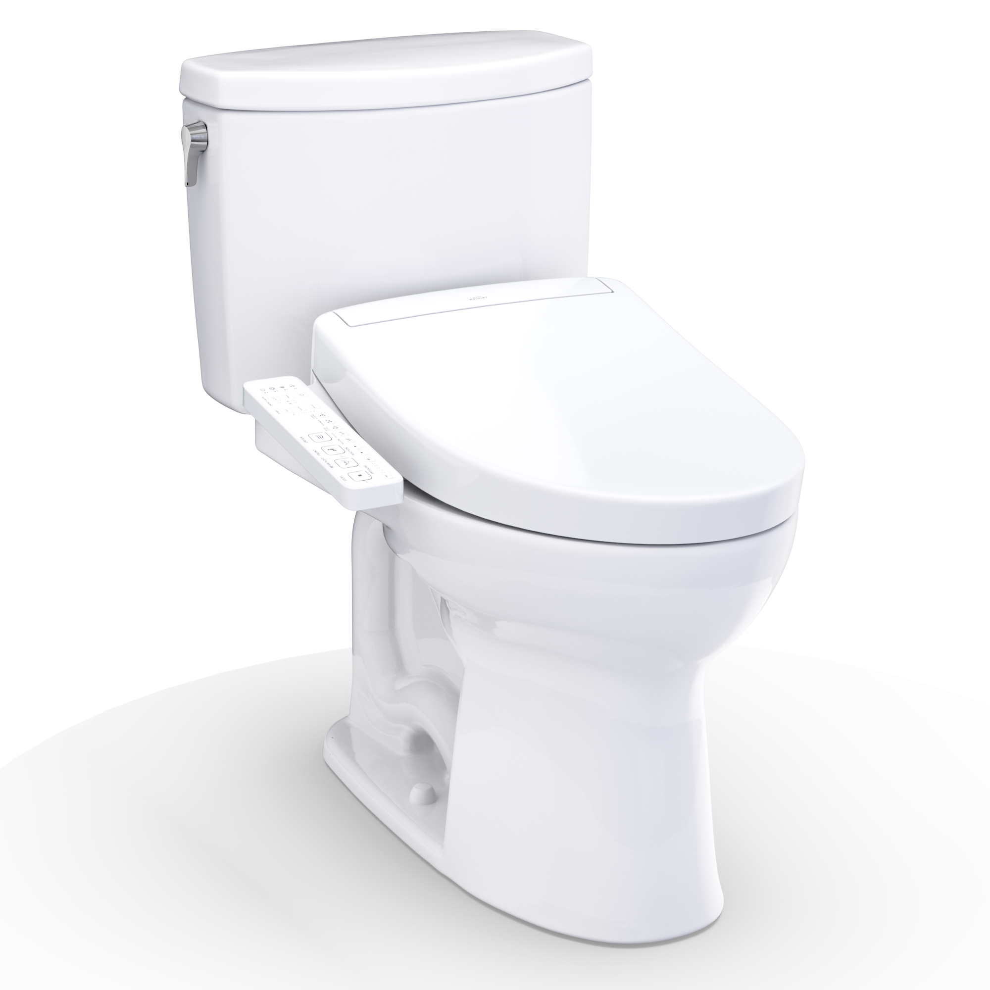 TOTO WASHLET+ Drake II 1G Two-Piece Elongated 1.0 GPF Toilet and WASHLET+ S2 Bidet Seat, Cotton White - MW4543346CUFG#01