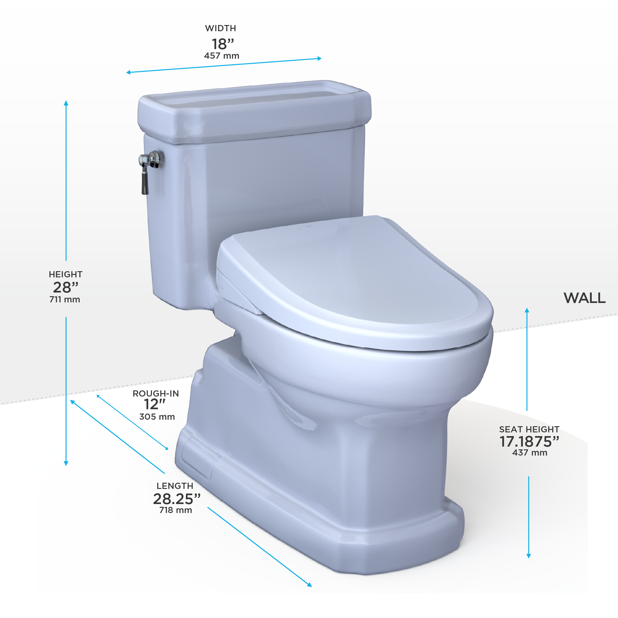 TOTO WASHLET+ Eco Guinevere Elongated 1.28 GPF Universal Height Toilet with S7A Classic Bidet Seat, Cotton White - MW9744734CEFG#01, MW9744734CEFGA#01