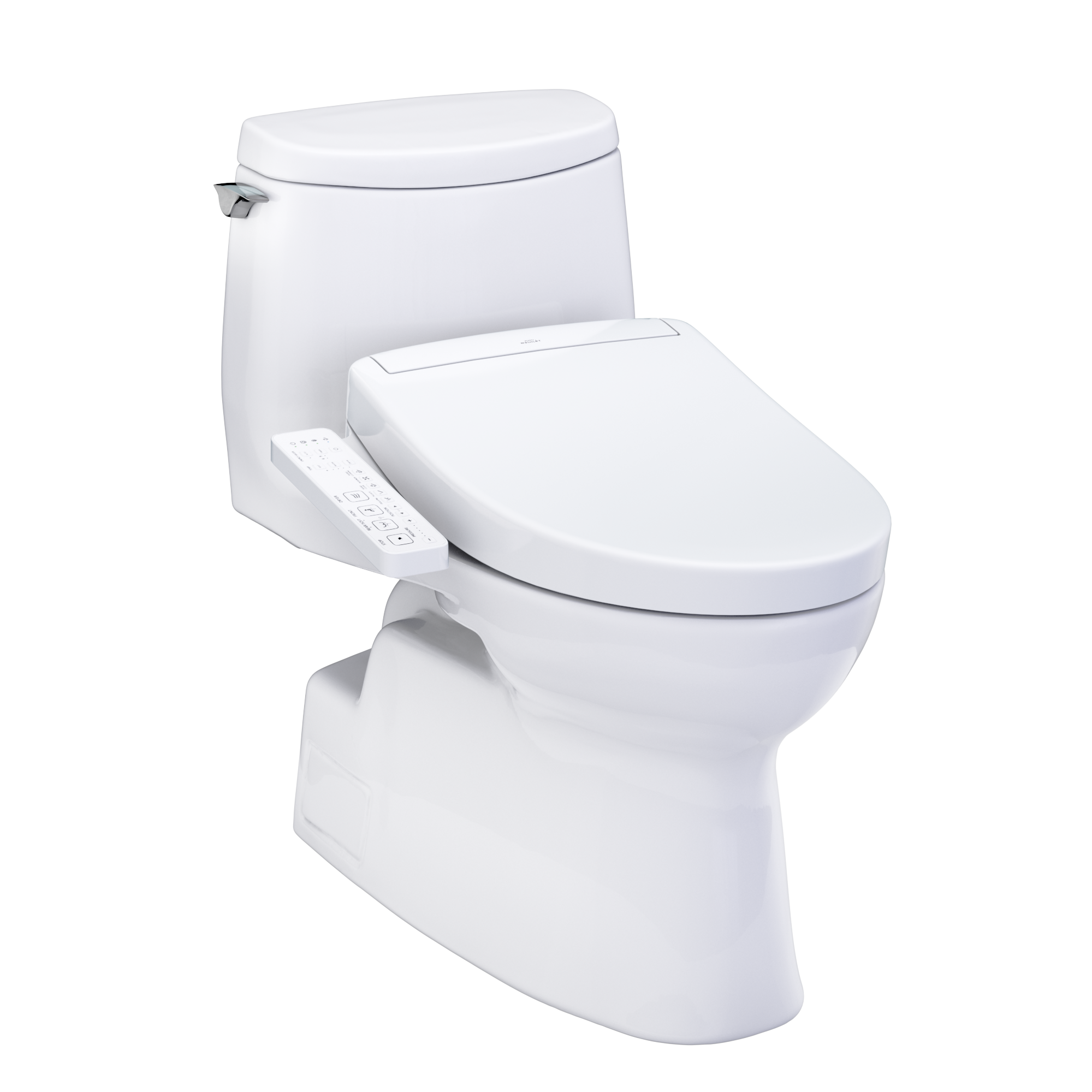 TOTO WASHLET+ Carlyle II 1G One-Piece Elongated 1.0 GPF Toilet and WASHLET+ S2 Bidet Seat, Cotton White - MW6143346CUFG#01