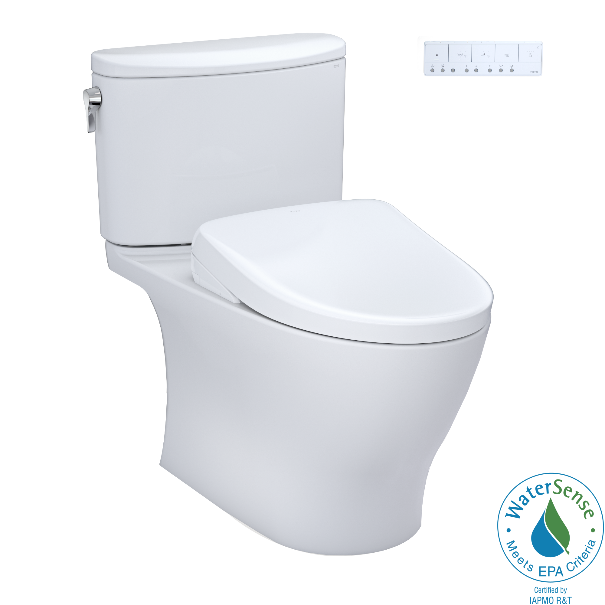 TOTO WASHLET+ Nexus Two-Piece Elongated 1.28 GPF Toilet with S7 Contemporary Bidet Seat, Cotton White - MW4424726CEFG#01, MW4424726CEFGA#01