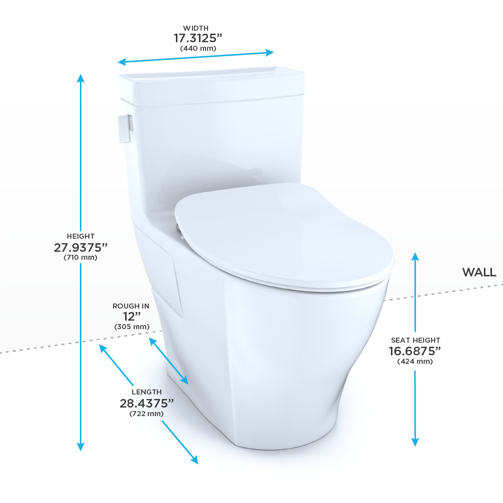 LEGATO™ MS624234CEFG#01 ONE-PIECE TOILET, 1.28GPF, ELONGATED BOWL - WASHLET®+ CONNECTION - Slim SoftClose Seat Included