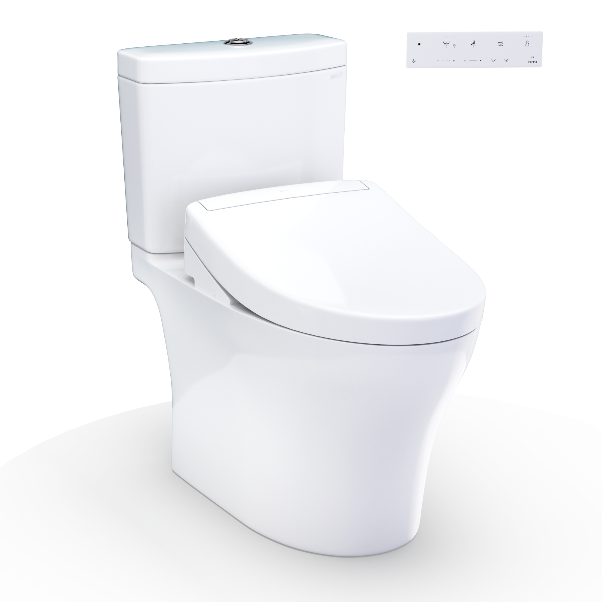 TOTO WASHLET+  Aquia IV Two-Piece Elongated Dual Flush 1.28 and 0.9 GPF Toilet and WASHLET S5 Bidet Seat, Cotton White - MW4463446CEMGN#01