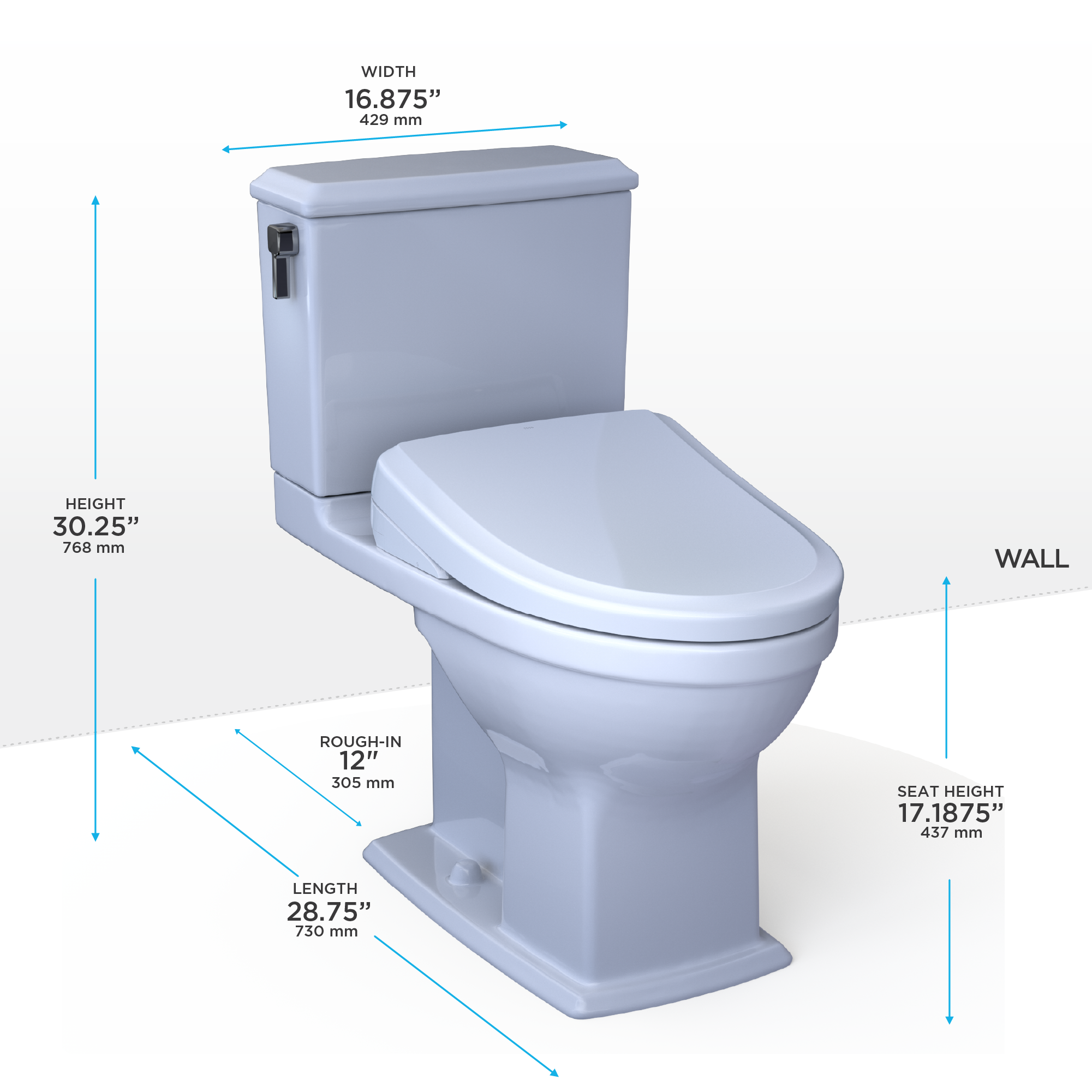 TOTO WASHLET+ Connelly Two-Piece Elongated Dual Flush 1.28 and 0.9 GPF Toilet and Classic WASHLET S7 Classic Bidet Seat, Cotton White - MW4944724CEMFG#01, MW4944724CEMFGA#01