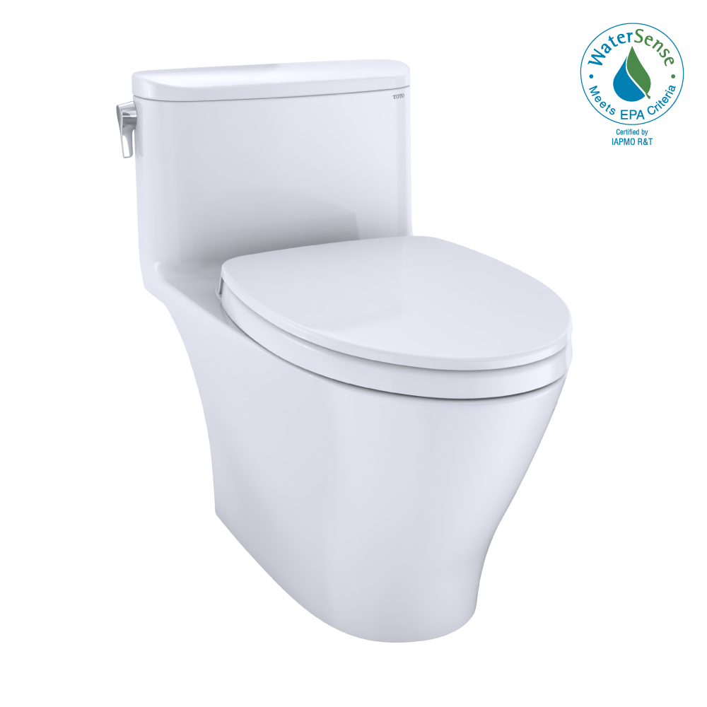 TOTO Nexus MS642124CEFG#01 1.28 GPF One Piece Elongated Chair Height Toilet with Tornado Flush Technology - SoftClose Seat Included