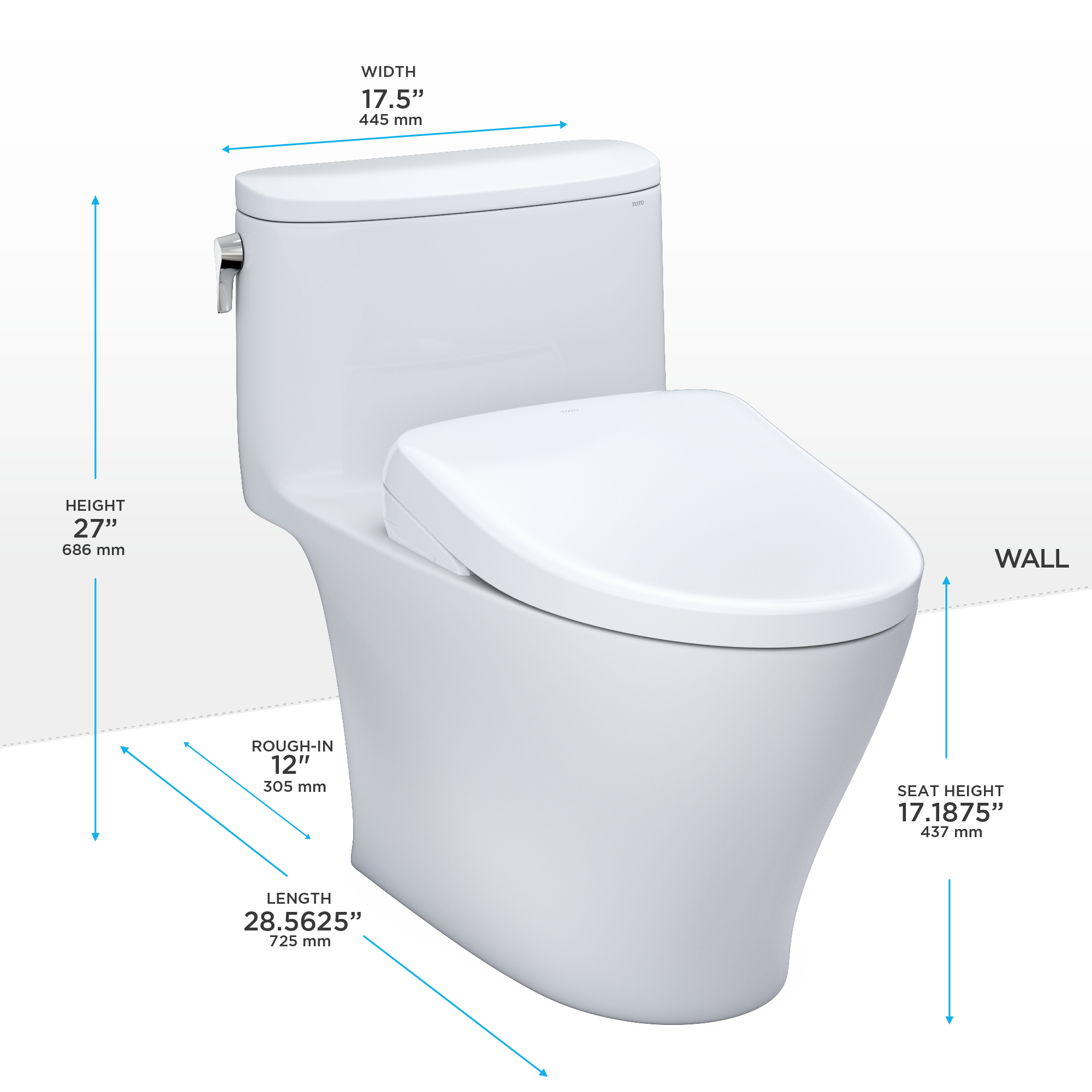 TOTO WASHLET+ Nexus 1G One-Piece Elongated 1.0 GPF Toilet with S7 Contemporary Bidet Seat, Cotton White - MW6424726CUFG#01, MW6424726CUFGA#01