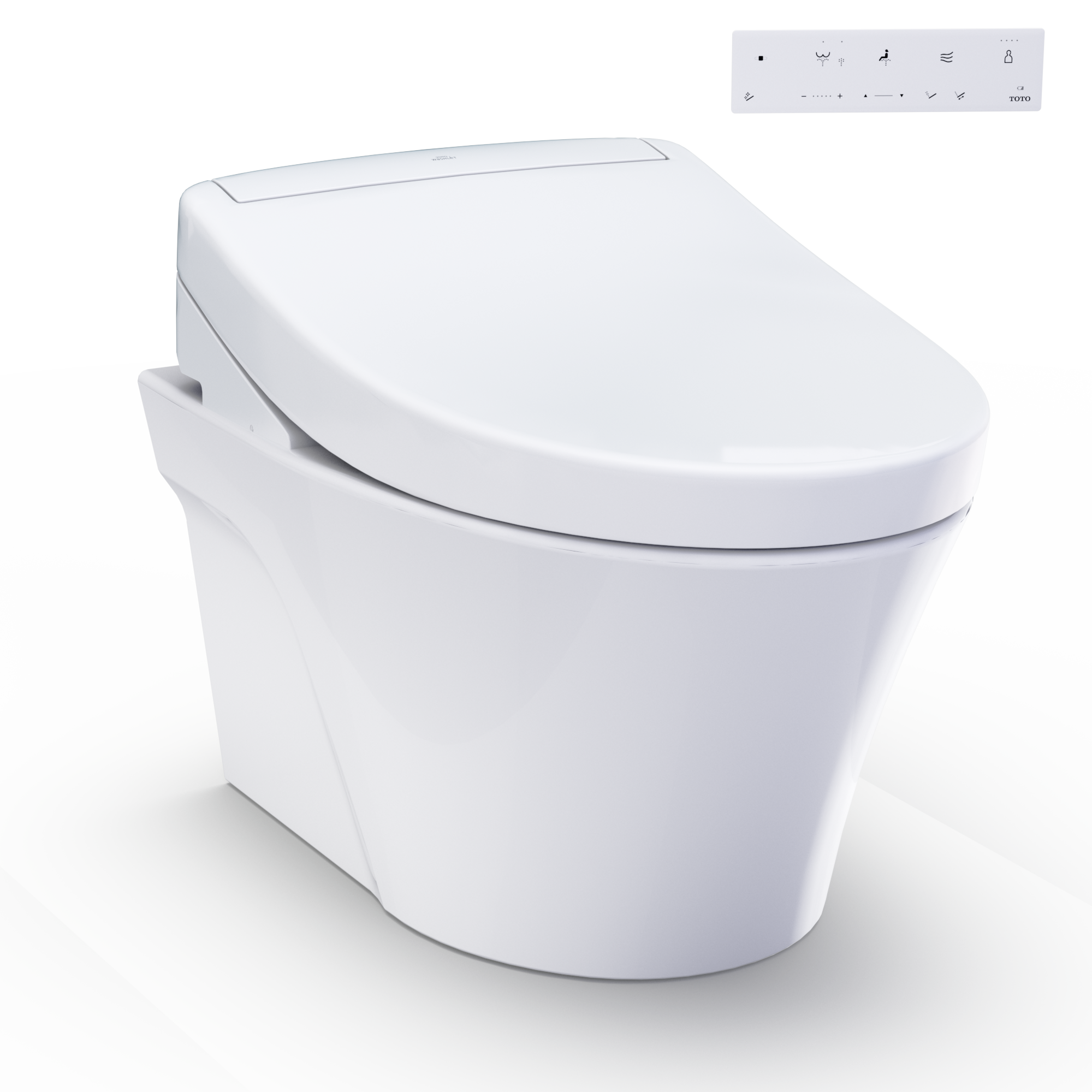 TOTO WASHLET+ AP Wall-Hung Elongated Toilet and WASHLET S5 and DuoFit In-Wall 0.9 and 1.28 GPF Dual-Flush Tank System, Matte Silver - CWT4263446CMFG#MS