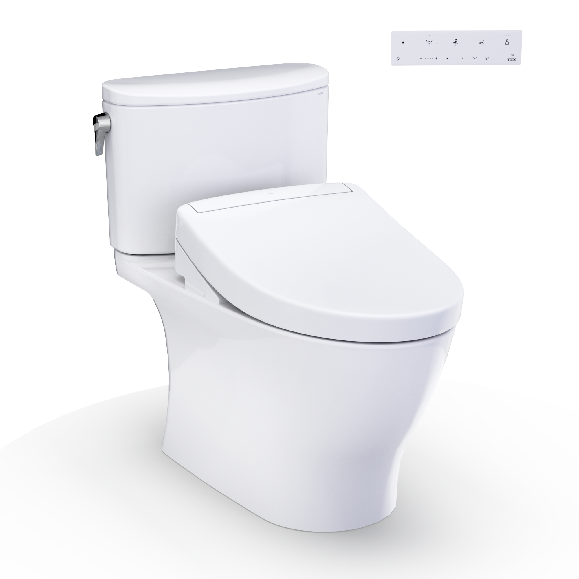 TOTO WASHLET+ Nexus Two-Piece Elongated 1.28 GPF Toilet with S5 Bidet Seat, Cotton White - MW4423446CEFG#01