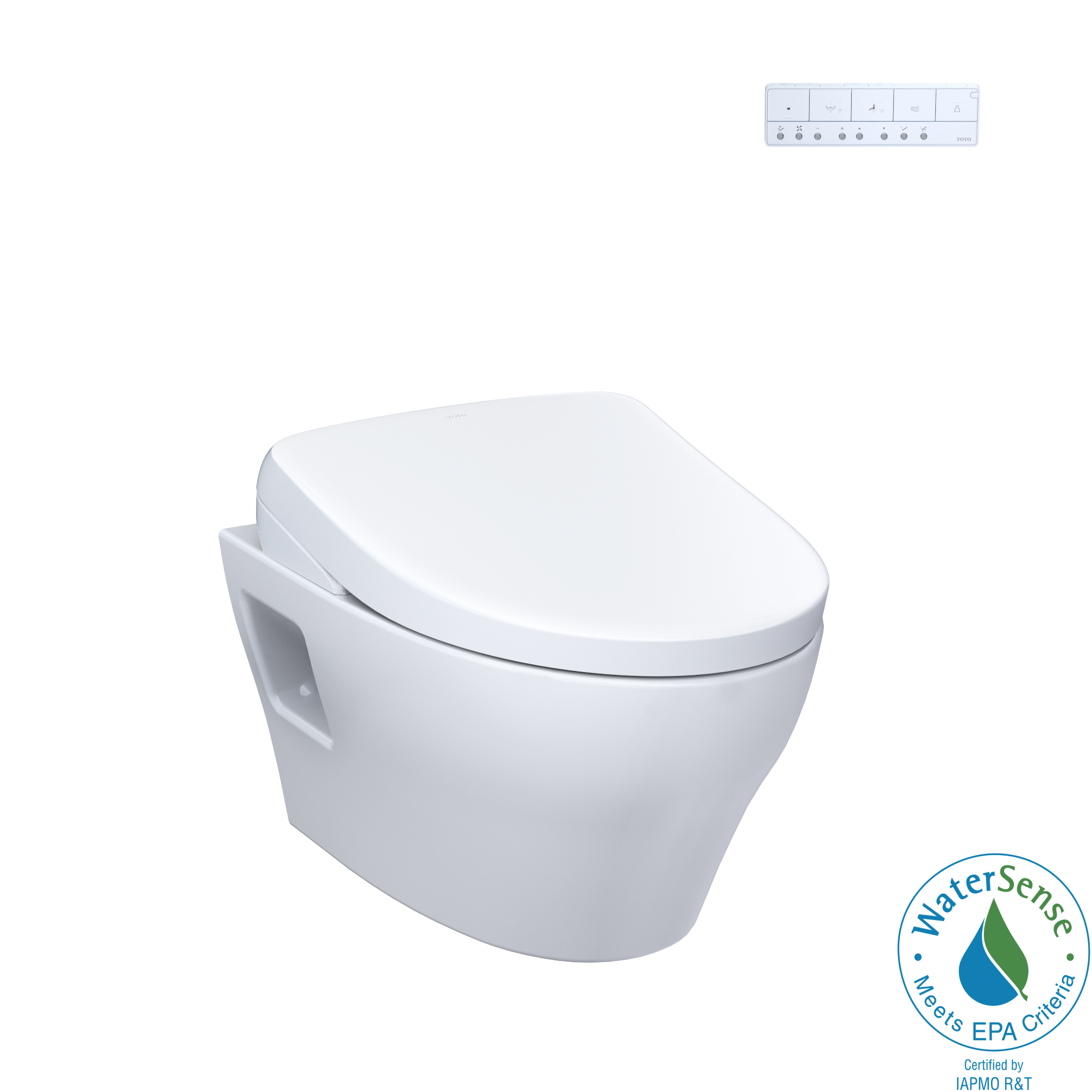 TOTO WASHLET+ EP Wall-Hung Elongated Toilet with S7 Contemporary Bidet Seat and DuoFit In-Wall 0.9 and 1.28 GPF Dual-Flush Tank System, Matte Silver - CWT4284726CMFG#MS