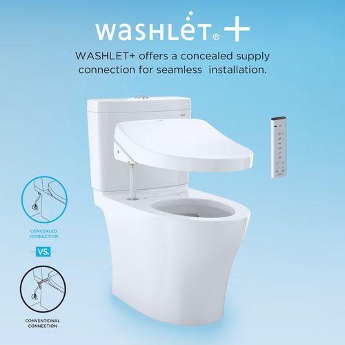 TOTO AQUIA IV 1G WASHLET+ S550E TWO PIECE TOILET 1.0 GPF & 0.8 GPF UNIVERSAL HEIGHT