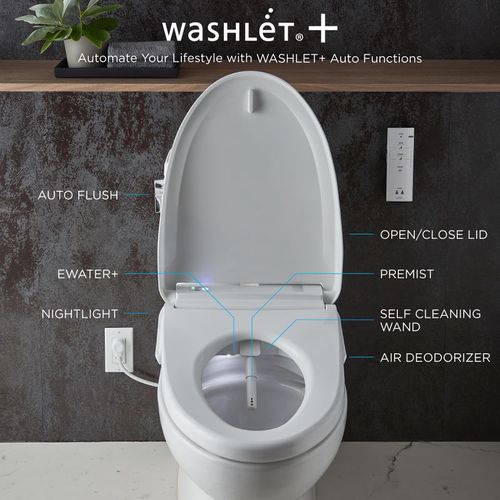 TOTO DRAKE 1G WASHLET+ S550E TWO-PIECE TOILET 1.0 GPF & 0.8 GPF UNIVERSAL HEIGHT