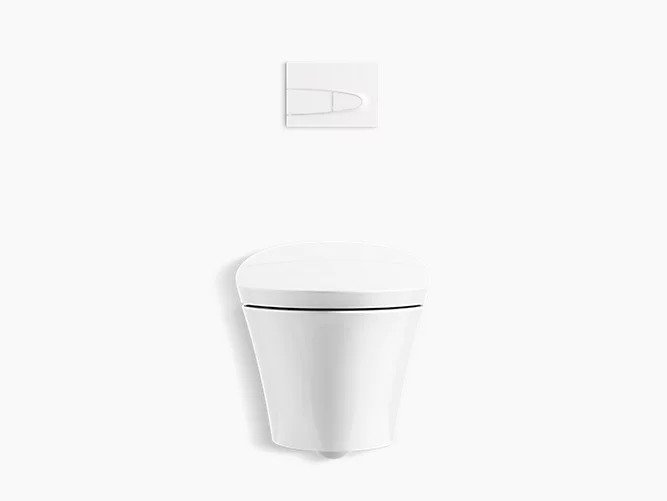 Kohler Veil K-5402-0 Intelligent Compact Elongated Dual-Flush Wall Hung Toilet