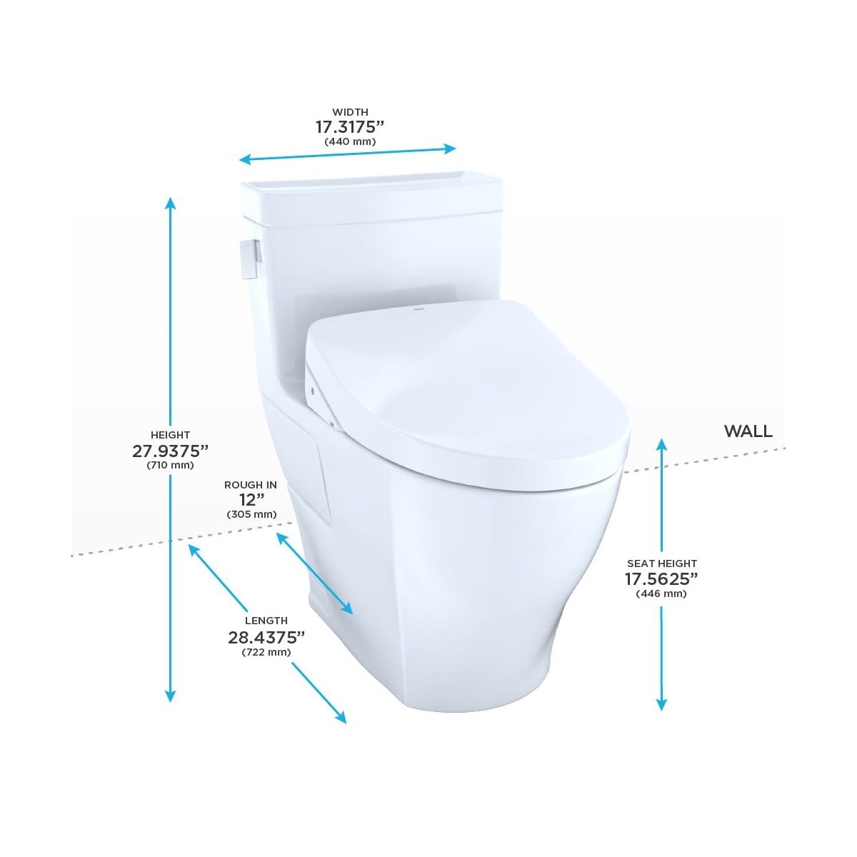 TOTO LEGATO WASHLET+ S500E ONE-PIECE TOILET 1.28 GPF