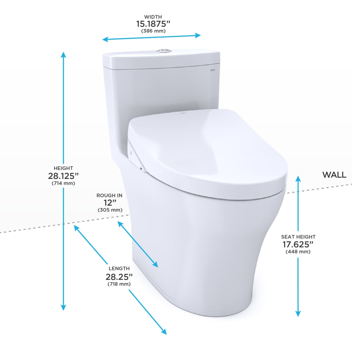 TOTO AQUIA IV WASHLET+ S500E ONE PIECE TOILET 1.28 GPF & 0.9 GPF
