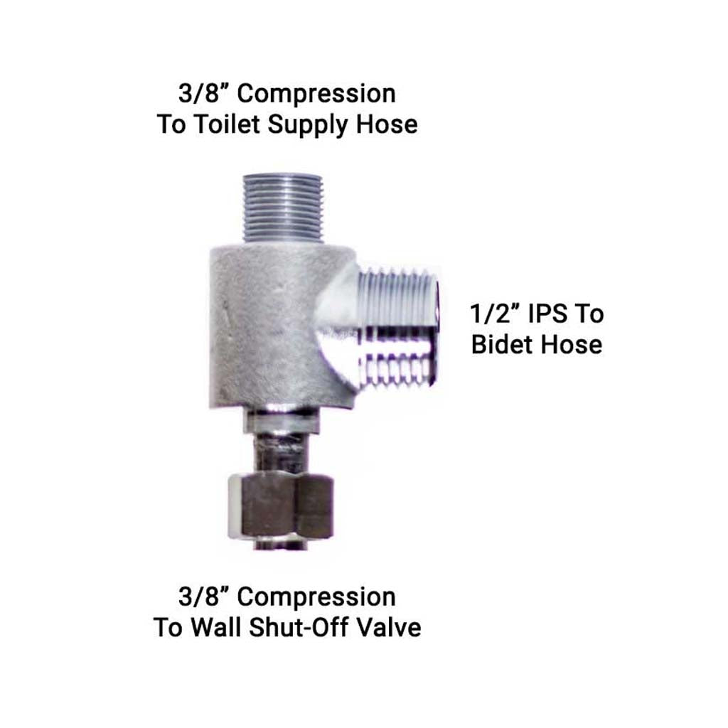 Bidet T-Valve for Skirted Toilets