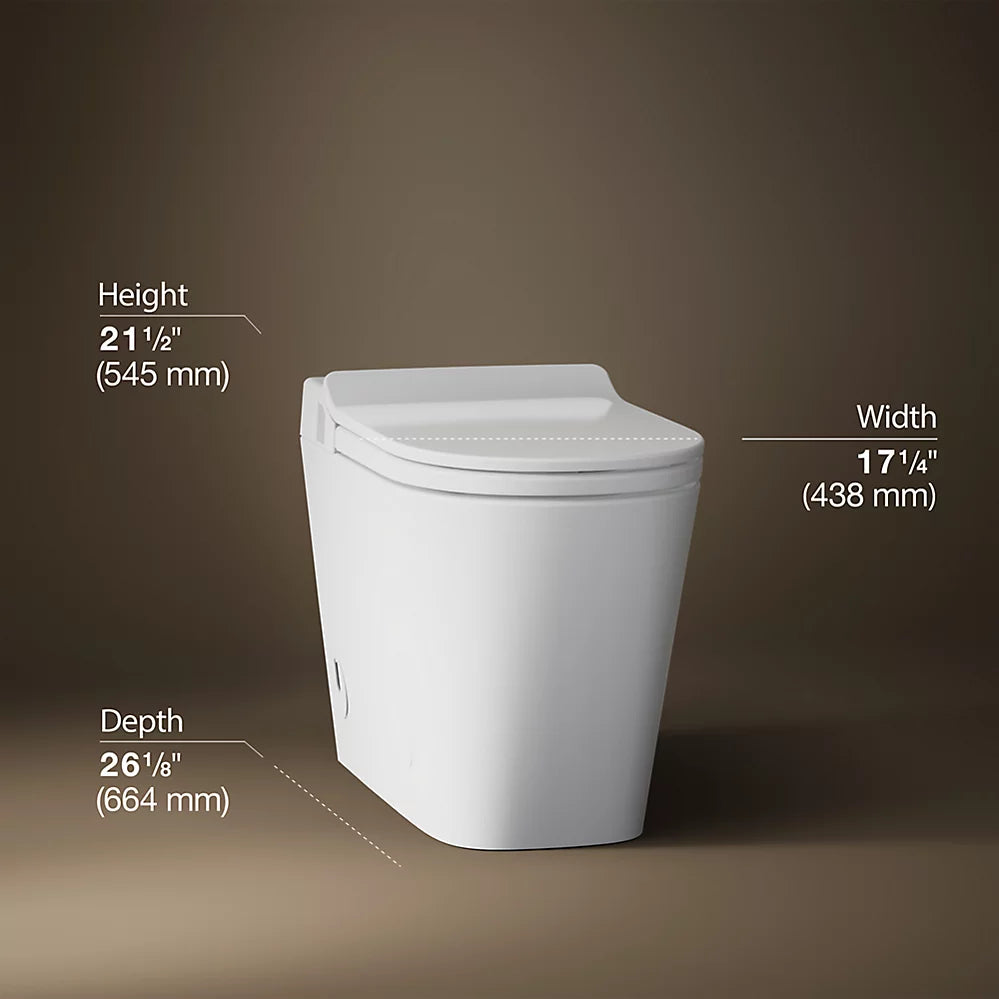 Kohler Leap K-28529-0 Comfort Height Skirted Dual-Flush One-Piece Elongated Smart Toilet