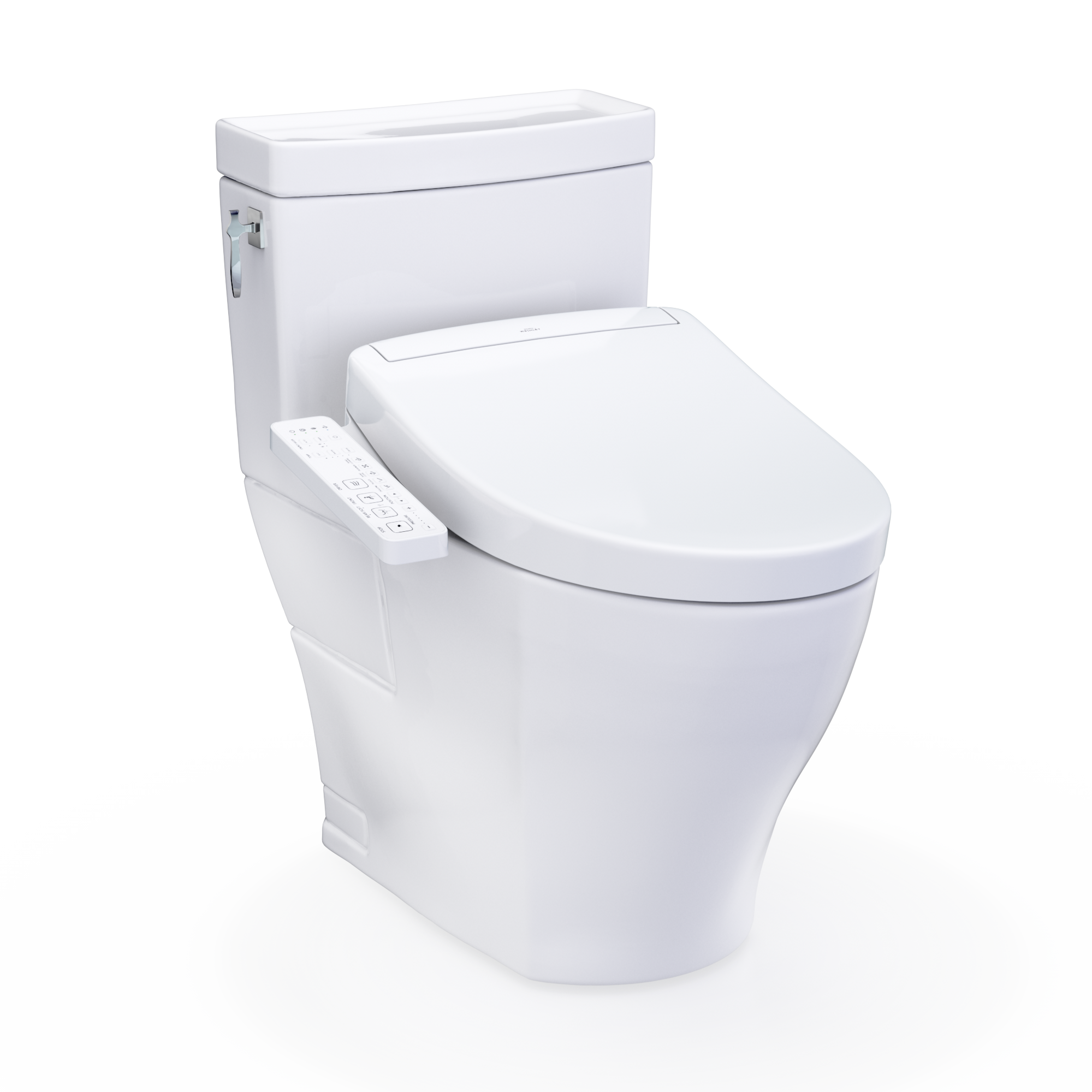 TOTO WASHLET+ Aimes One-Piece Elongated 1.28 GPF Toilet and WASHLET S2 Bidet Seat, Cotton White - MW6263346CEFG#01