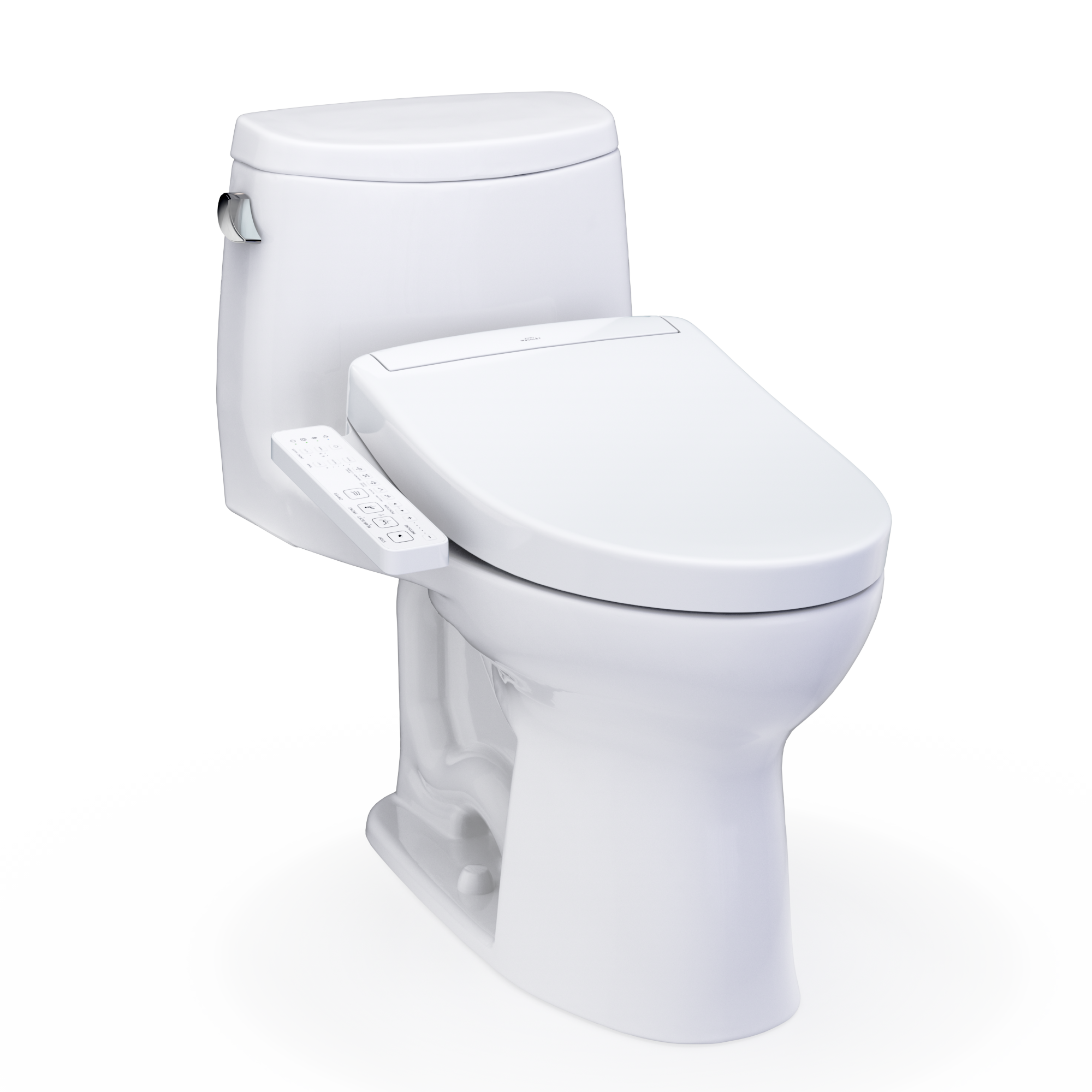 TOTO WASHLET+ UltraMax II One-Piece Elongated 1.28 GPF Toilet and WASHLET+ S2 Bidet Seat, Cotton White - MW6043346CEFG#01