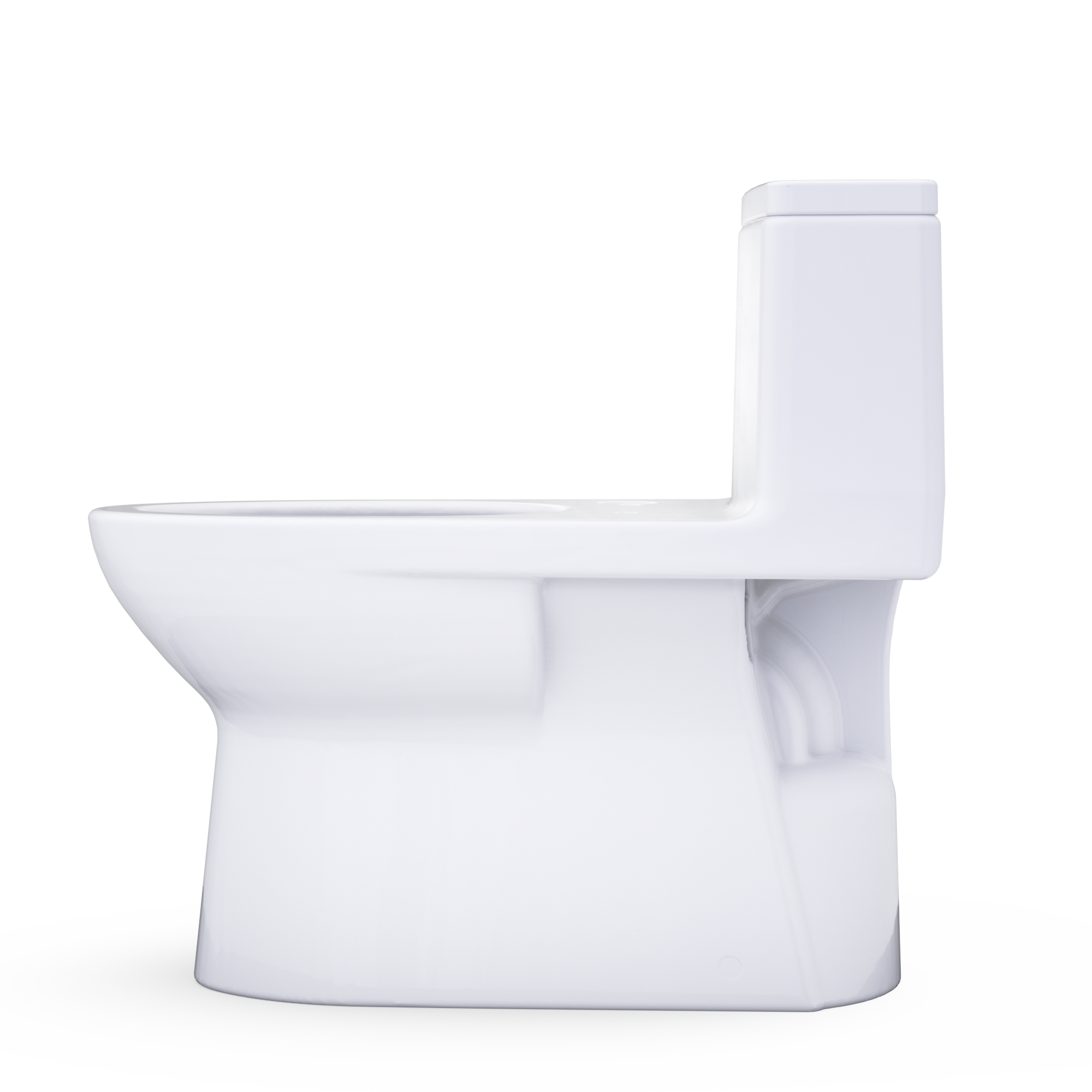 Elongated one-piece toilet with tall tank, cotton white, no seat