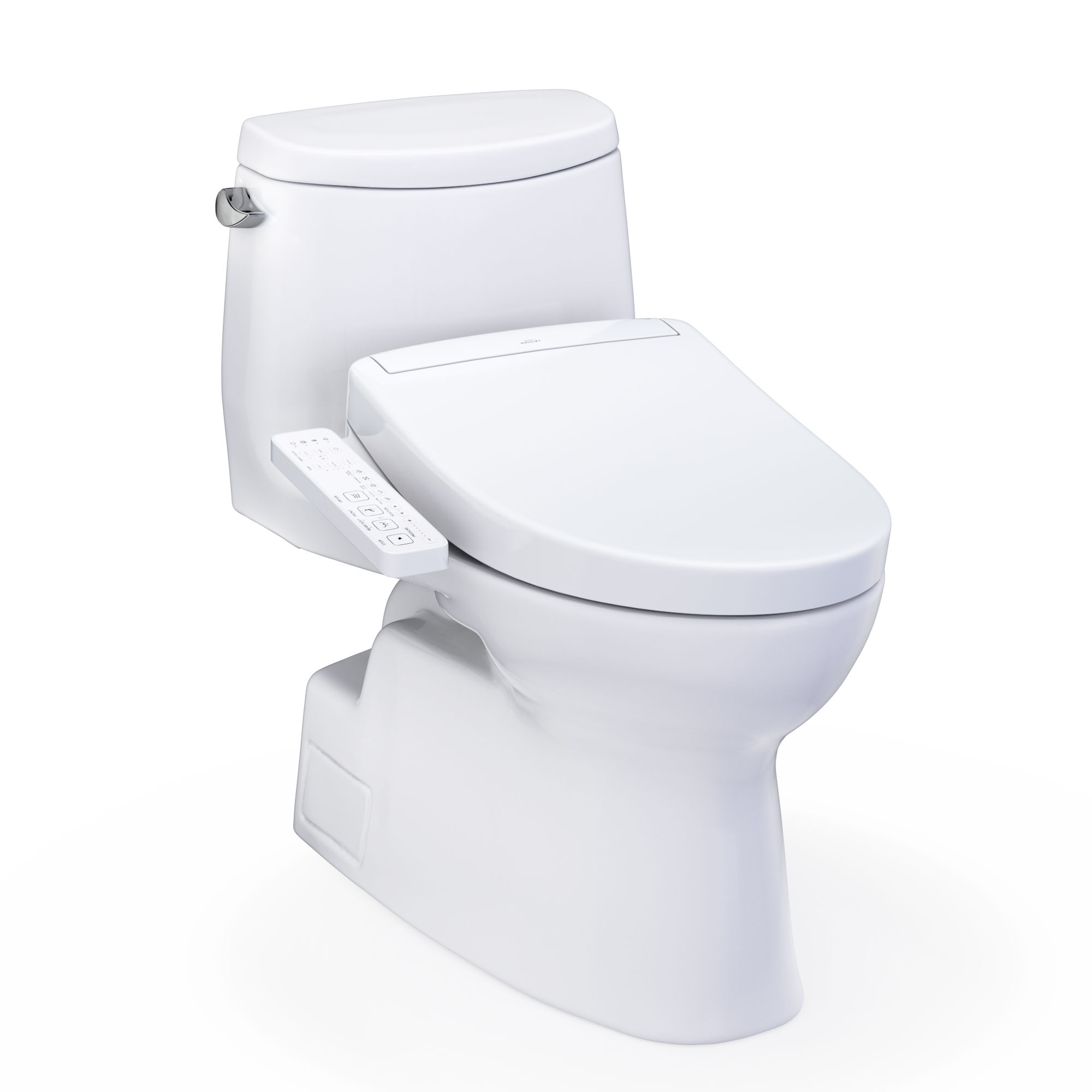 TOTO WASHLET+ Carlyle II One-Piece Elongated 1.28 GPF Toilet and WASHLET+ S2 Bidet Seat, Cotton White - MW6143346CEFG#01