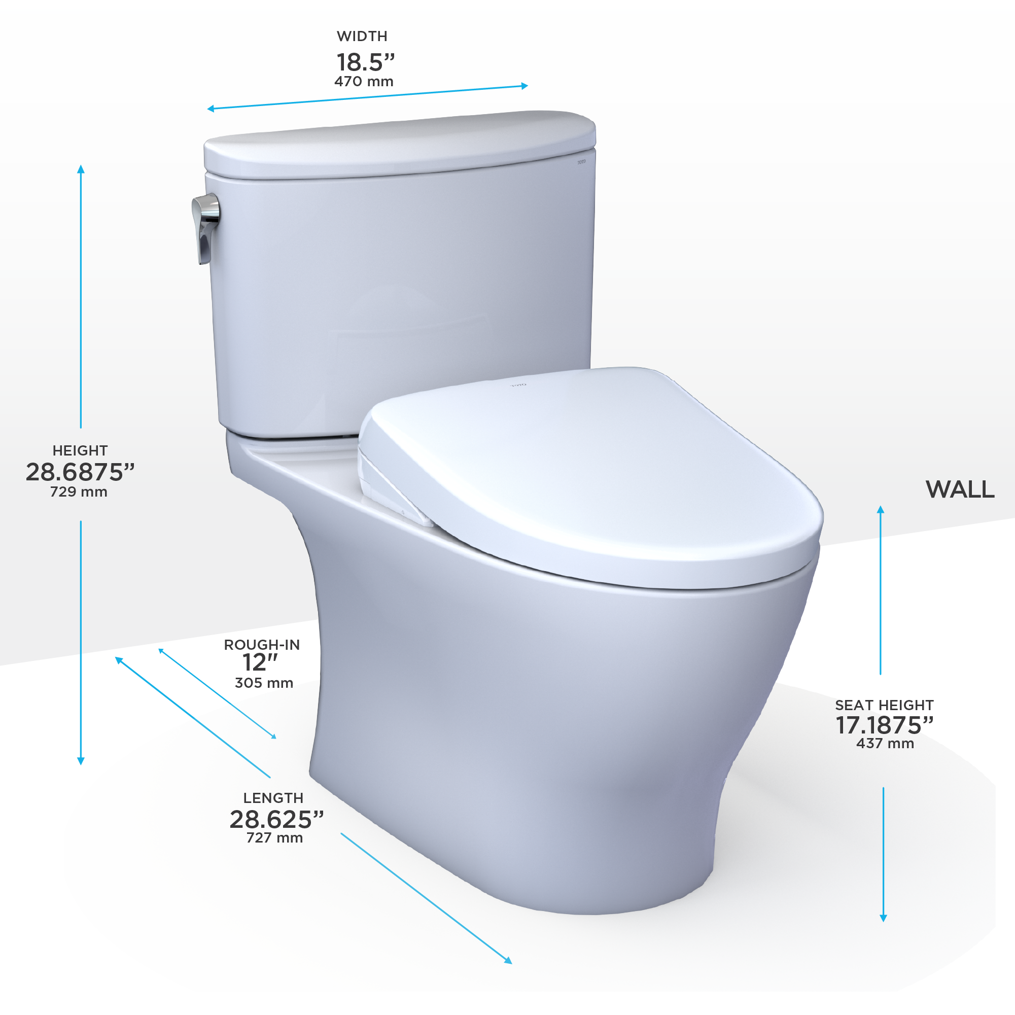 TOTO WASHLET+ Nexus 1G Two-Piece Elongated 1.0 GPF Toilet with S7A Contemporary Bidet Seat, Cotton White - MW4424736CUFG#01, MW4424736CUFGA#01
