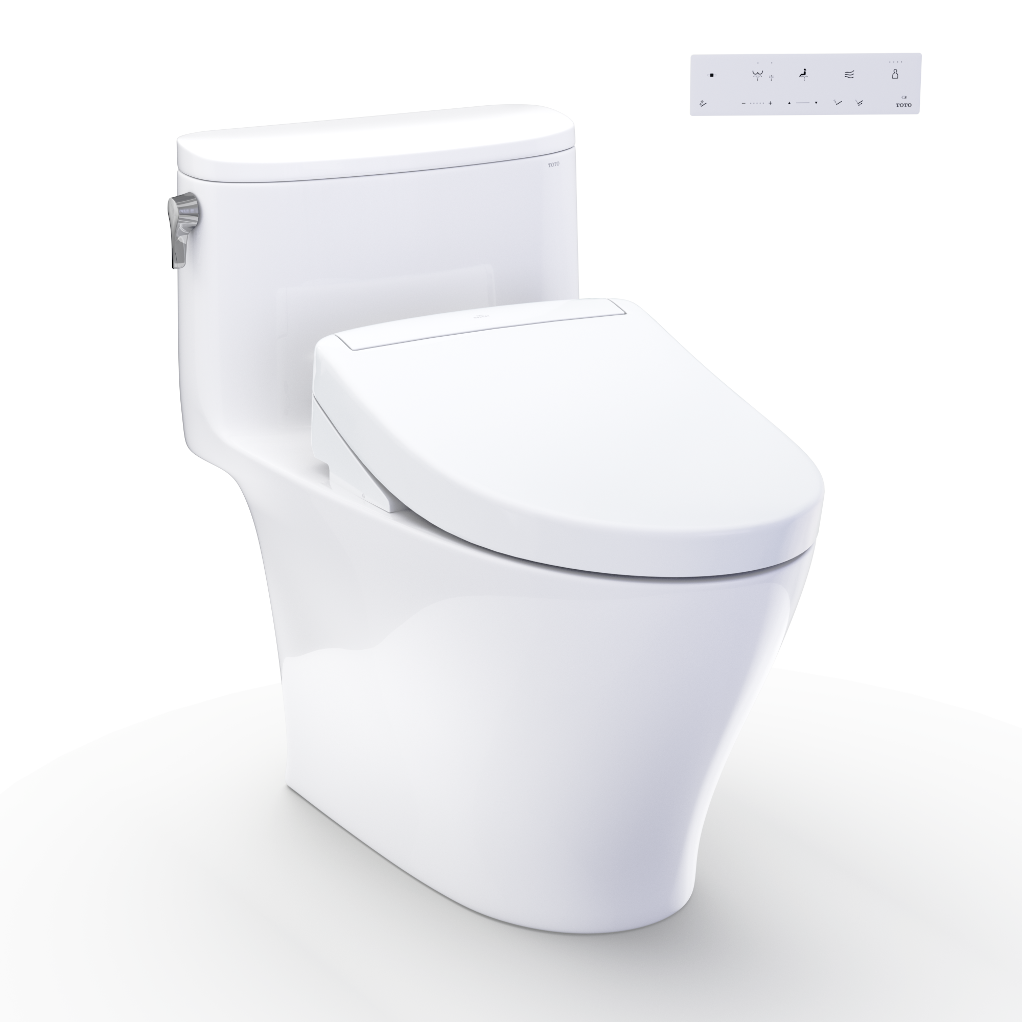 TOTO WASHLET+ Nexus 1G One-Piece Elongated 1.0 GPF Toilet and WASHLET S5 Bidet Seat, Cotton White - MW6423446CUFG#01