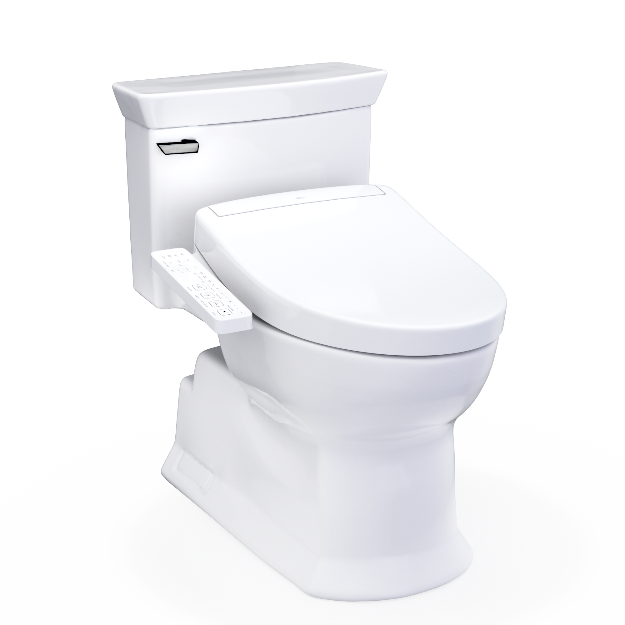 TOTO WASHLET+ Soirée Elongated 1.28 GPF Universal Height Toilet with S2 Bidet Seat, Cotton White - MW9643346CEFG#01