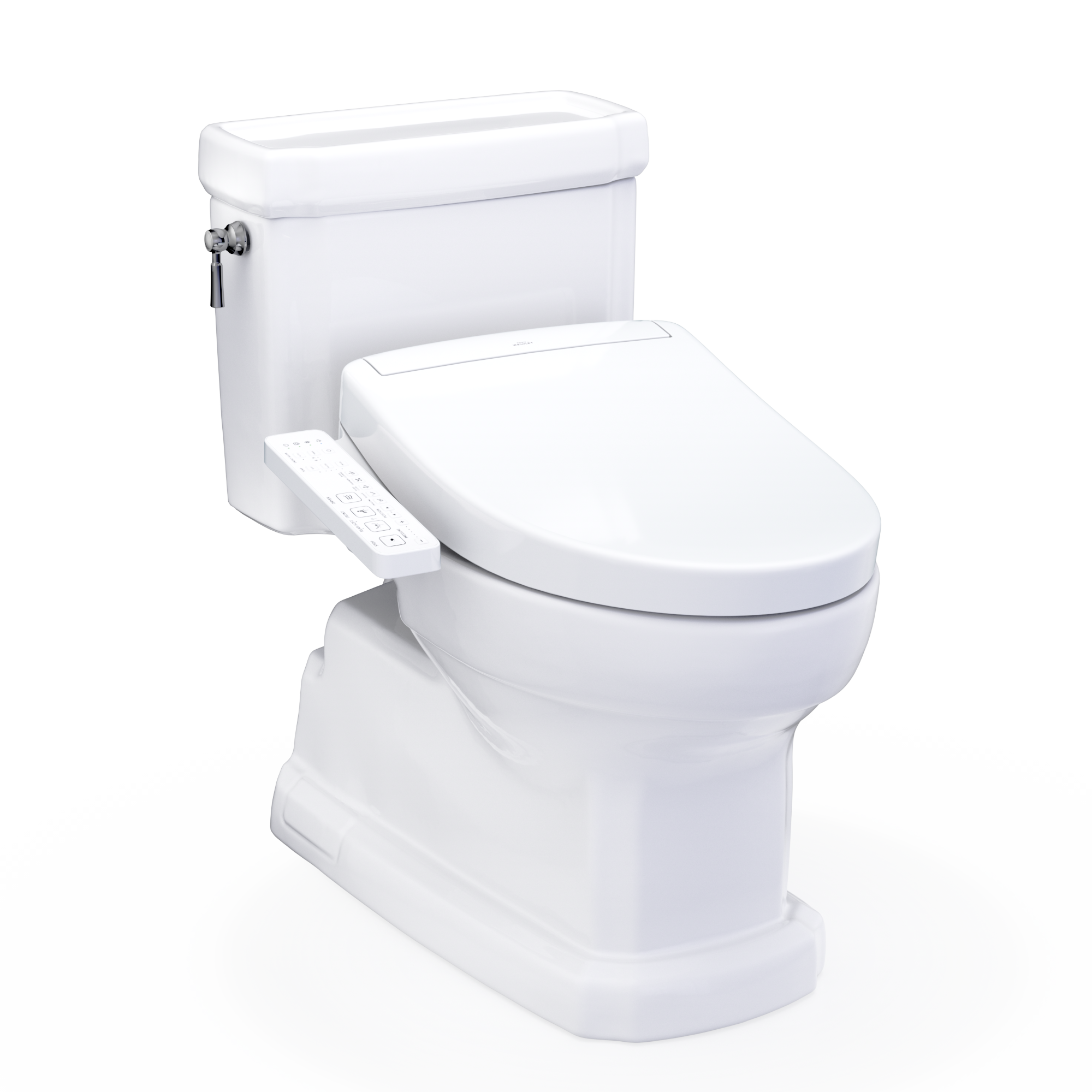 TOTO WASHLET+ Eco Guinevere Elongated 1.28 GPF Universal Height Toilet with S2 Bidet Seat, Cotton White - MW9743346CEFG#01