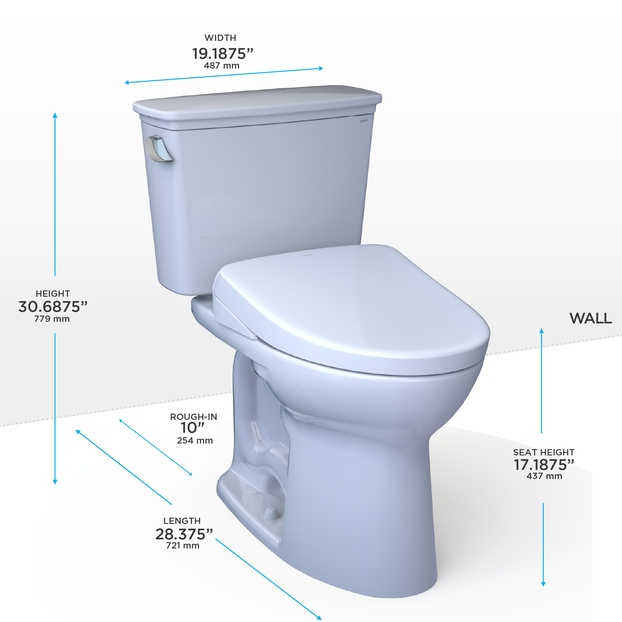 TOTO Drake Transitional WASHLET+ Two-Piece Elongated 1.28 GPF Universa TOTO Drake Transitional WASHLET+ Two-Piece Elongated 1.28 GPF Universa