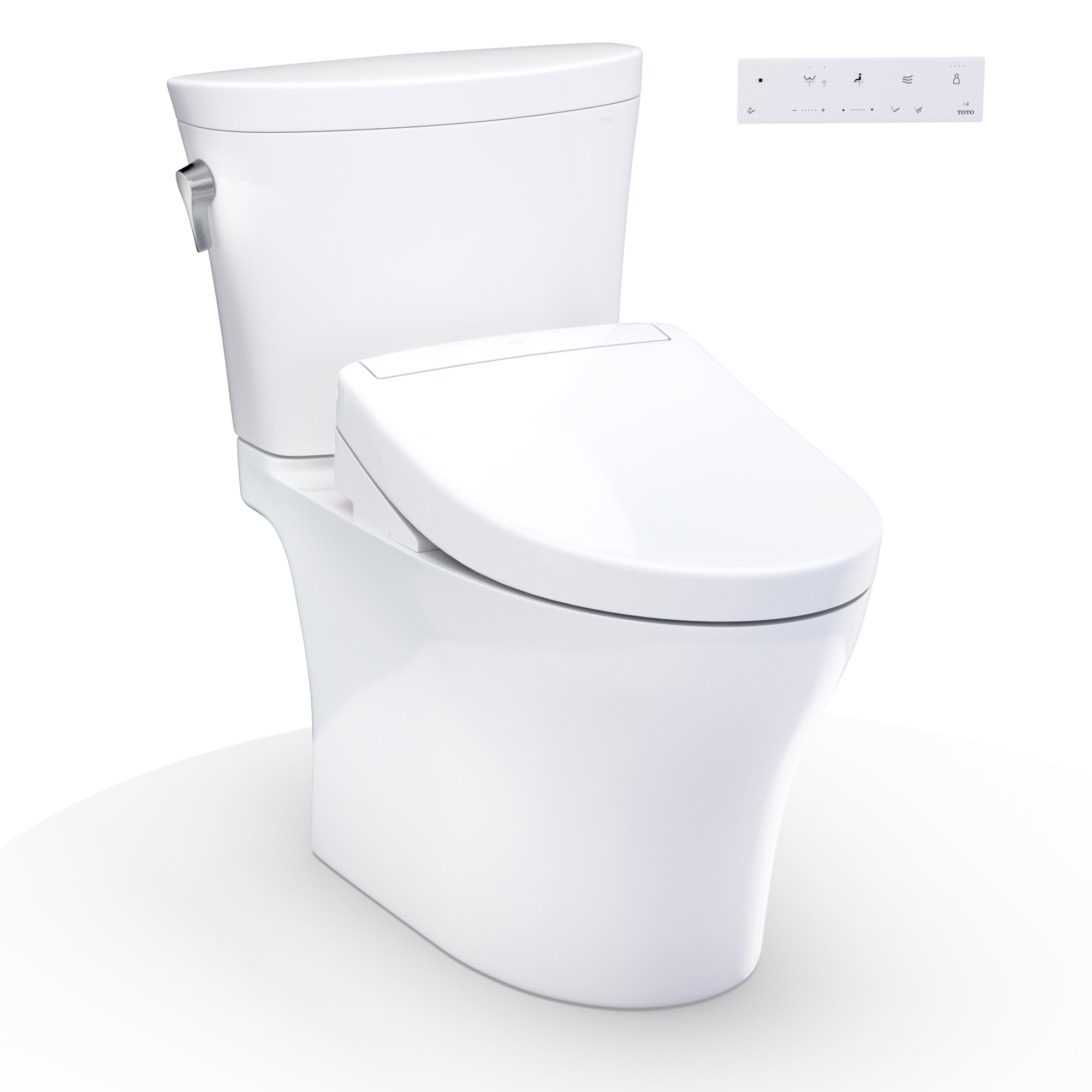 TOTO WASHLET+ Aquia IV Arc Two-Piece Elongated Dual Flush 1.28 and 0.9 GPF Toilet with S5 Bidet Seat, Cotton White - MW4483446CEMFGN#01