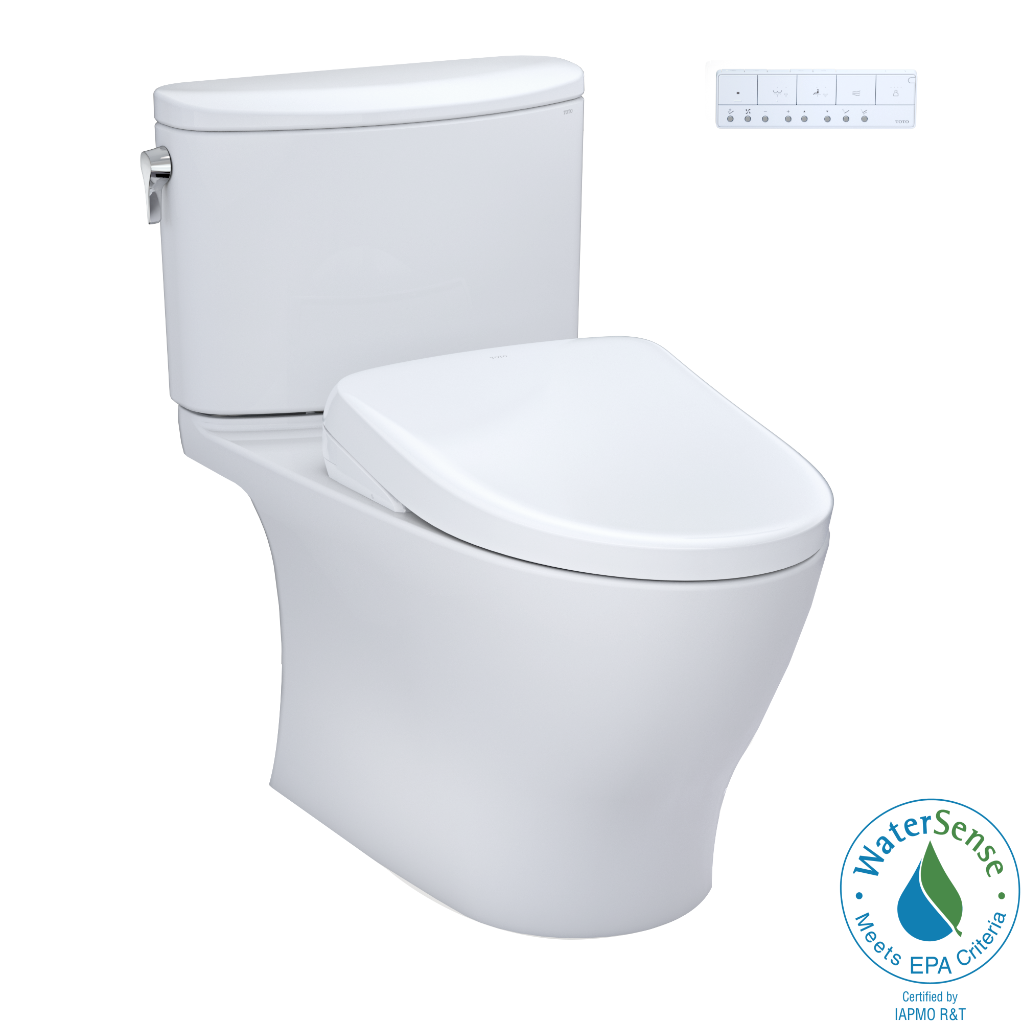 TOTO WASHLET+ Nexus 1G Two-Piece Elongated 1.0 GPF Toilet with S7A Contemporary Bidet Seat, Cotton White - MW4424736CUFG#01, MW4424736CUFGA#01