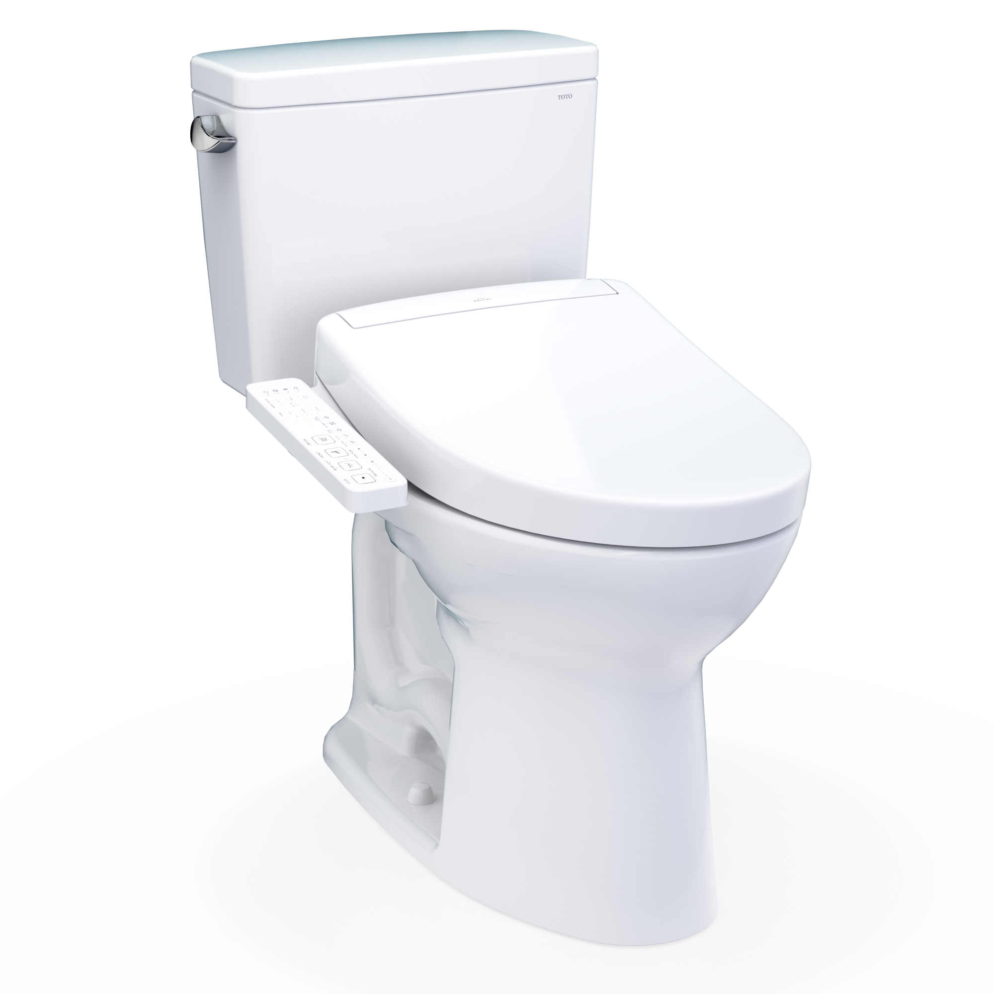 TOTO Drake WASHLET+ Two-Piece Elongated 1.28 GPF TORNADO FLUSH Toilet with S2 Bidet Seat, Cotton White - MW7763346CEG#01