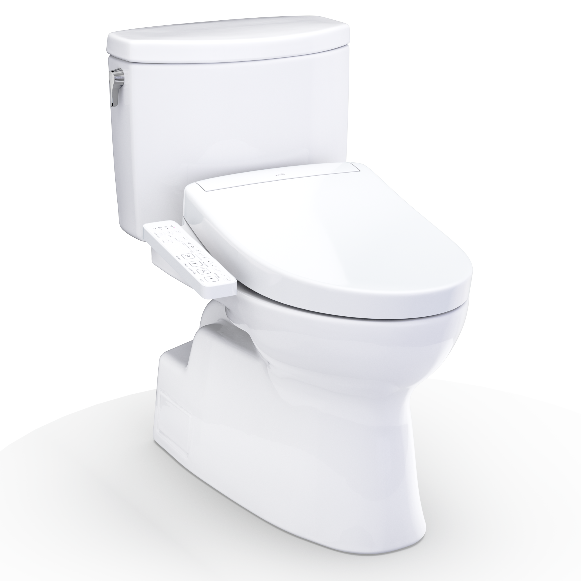TOTO WASHLET+ Vespin II 1G Two-Piece Elongated 1.0 GPF Toilet and WASHLET+ S2 Bidet Seat, Cotton White - MW4743346CUFG#01