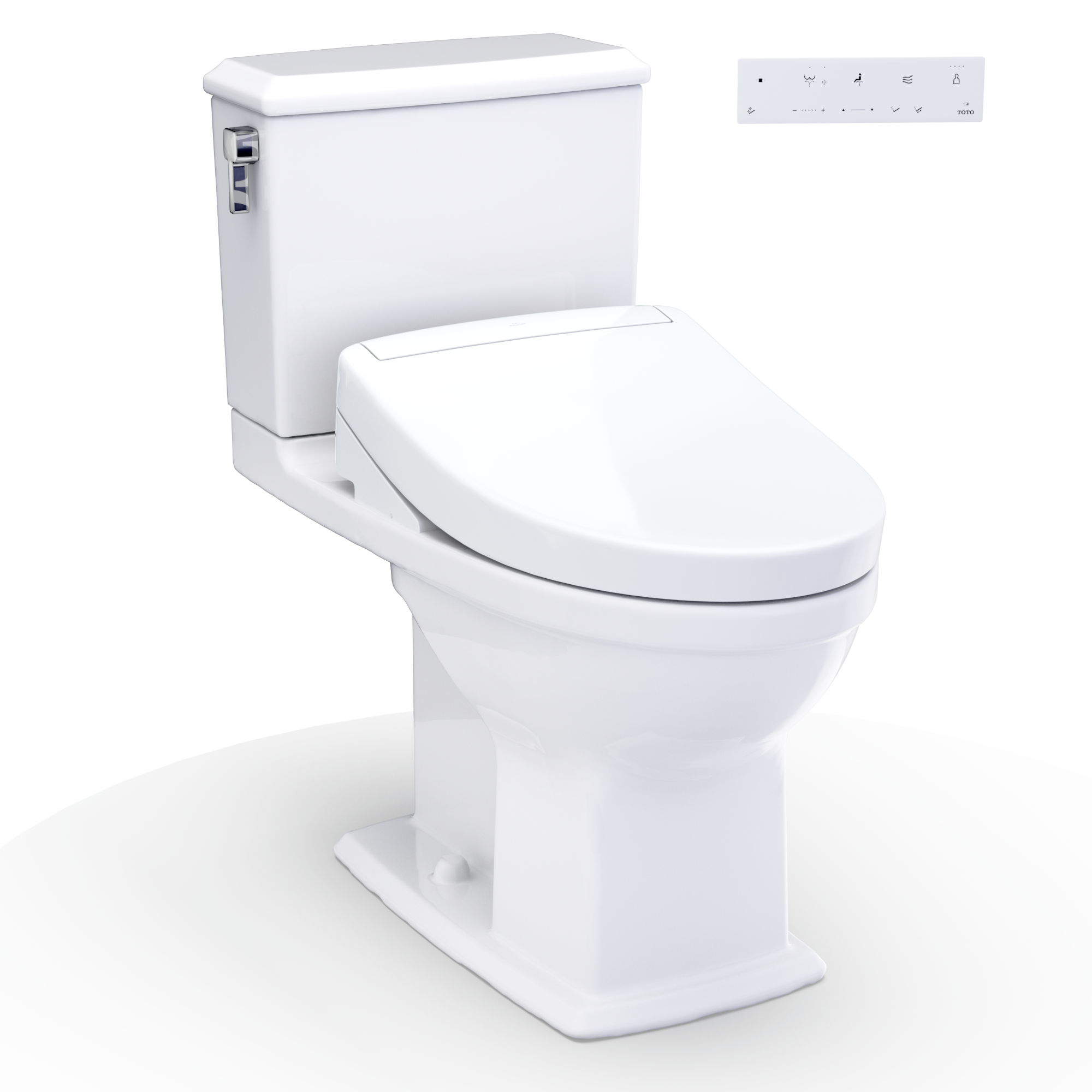 TOTO WASHLET+  Connelly Two-Piece Elongated Dual Flush 1.28 and 0.9 GPF Toilet and WASHLET S5 Bidet Seat, Cotton White - MW4943446CEMFG#01