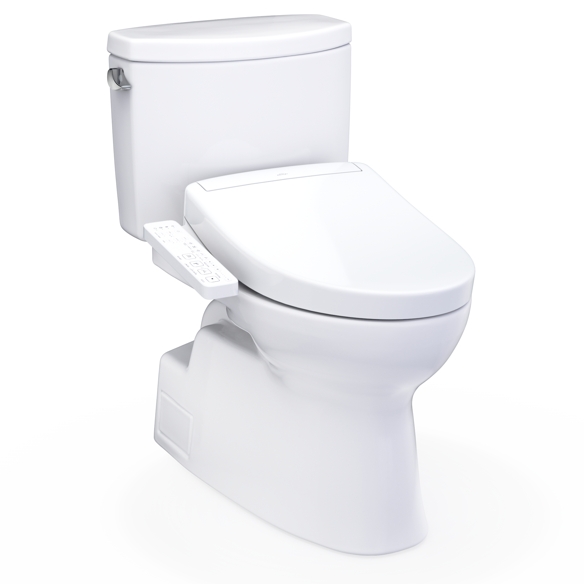 TOTO WASHLET+ Vespin II Two-Piece Elongated 1.28 GPF Toilet and WASHLET+ S2 Bidet Seat, Cotton White - MW4743346CEFG#01