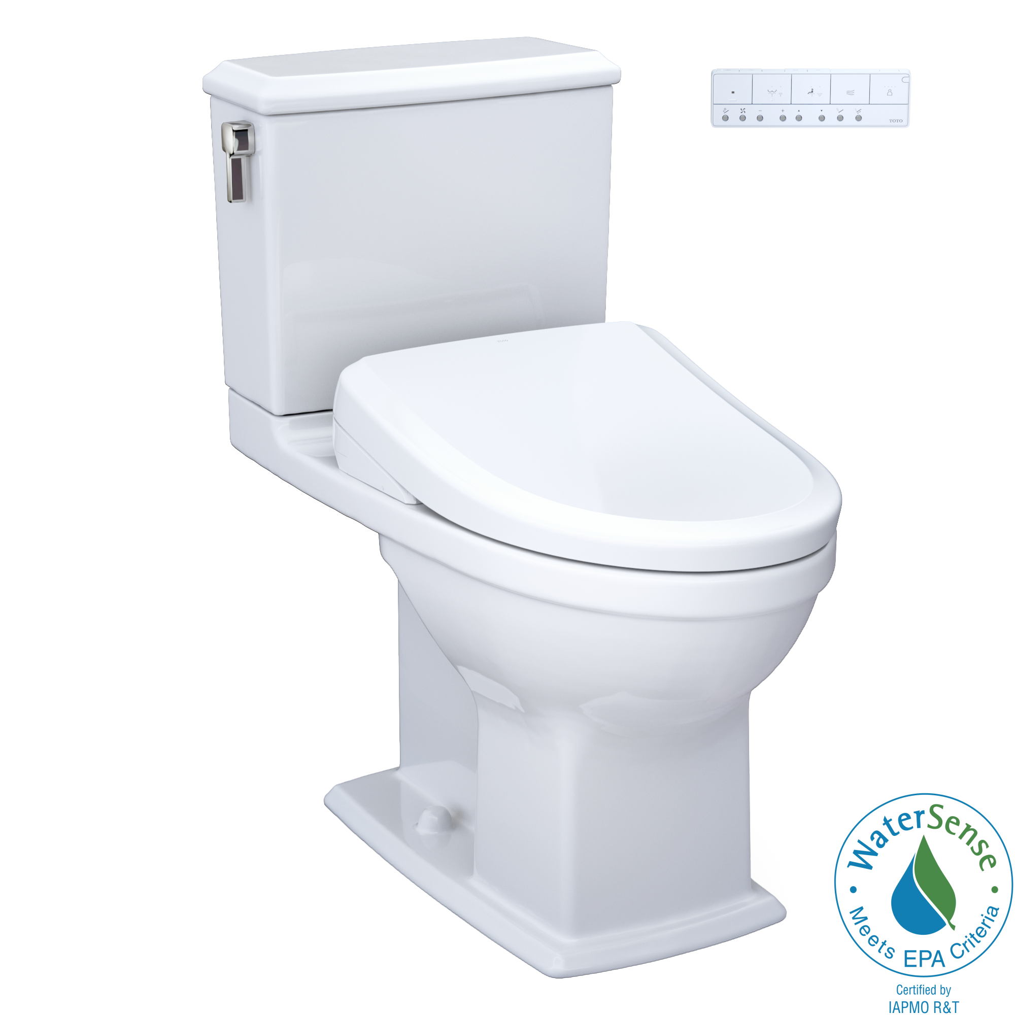 TOTO WASHLET+ Connelly Two-Piece Elongated Dual Flush 1.28 and 0.9 GPF Toilet and Classic WASHLET S7A Classic Bidet Seat, Cotton White - MW4944734CEMFG#01, MW4944734CEMFGA#01