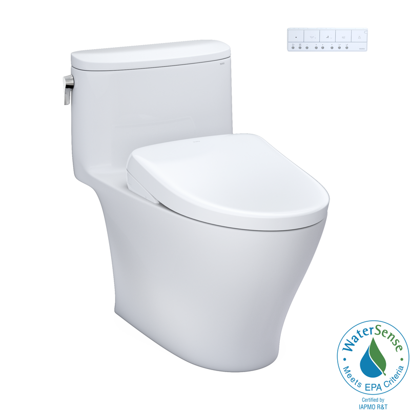 TOTO WASHLET+ Nexus 1G One-Piece Elongated 1.0 GPF Toilet with S7A Contemporary Bidet Seat, Cotton White - MW6424736CUFG#01, MW6424736CUFGA#01