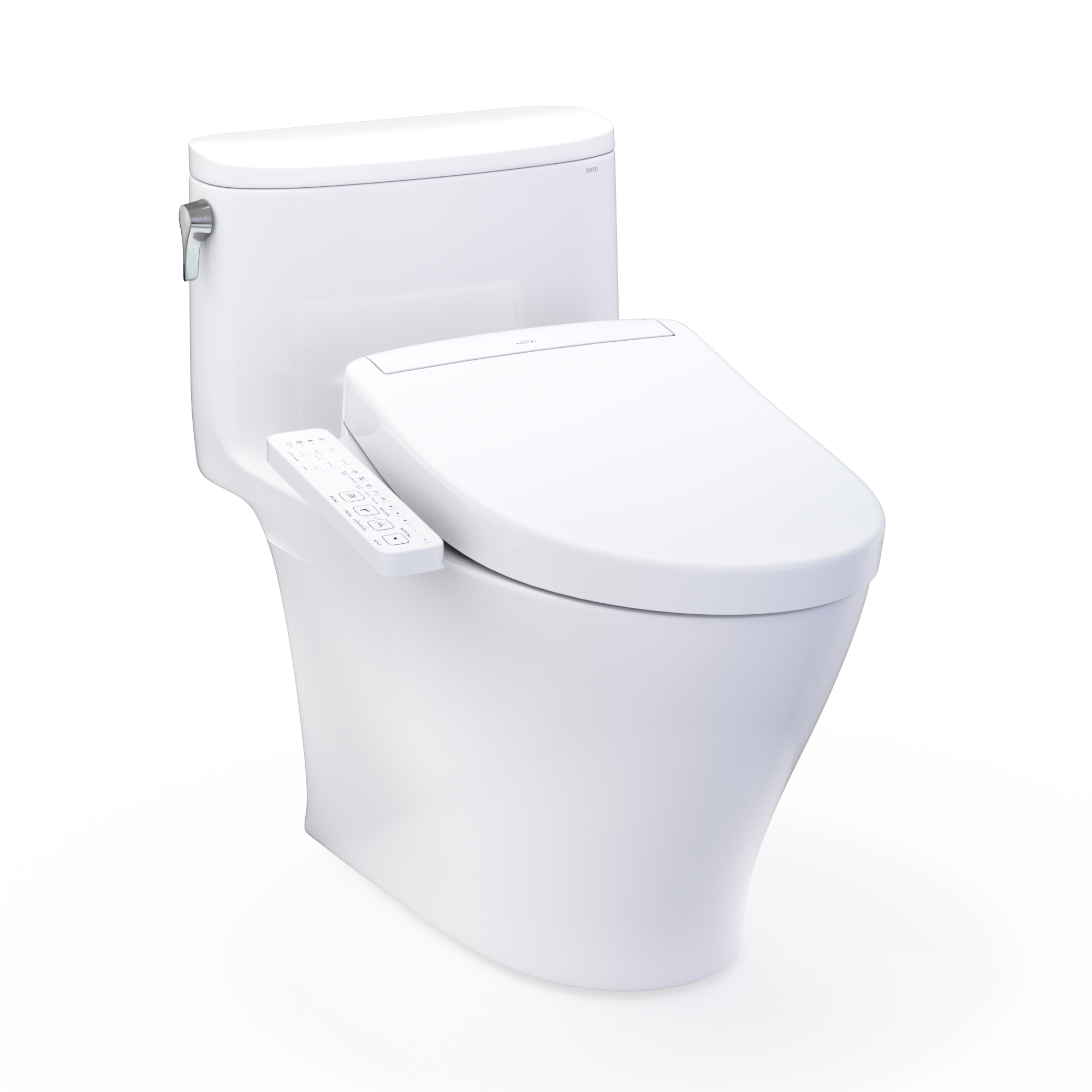 TOTO WASHLET+ Nexus One-Piece Elongated 1.28 GPF Toilet and WASHLET S2 Bidet Seat, Cotton White - MW6423346CEFG#01
