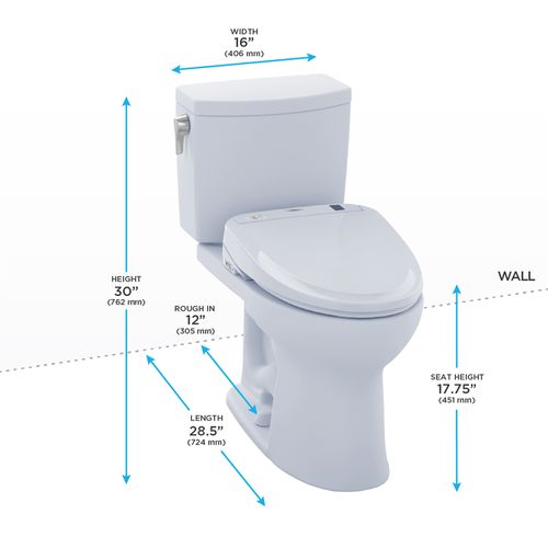 TOTO DRAKE II 1G S300E WASHLET+ COTTON CONCEALED CONNECTION
