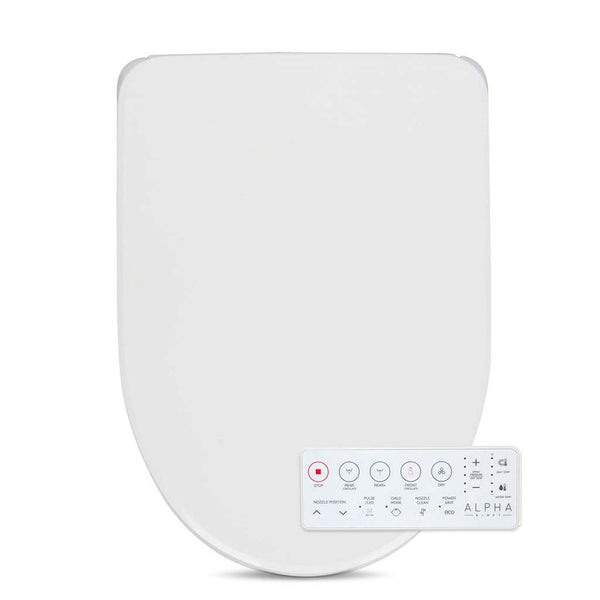 Asiento De Bidé Alpha GXR Wave - Blanco Alargado, Mando Inalámbrico, Luz Nocturna LED
