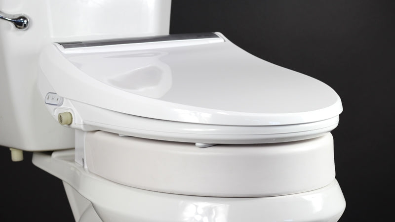 Hinged Elevated Toilet Seat - Elongated - Bidet Seat Compatible