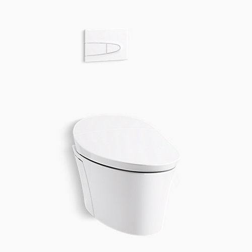 Kohler Veil K-5402-0 Intelligent Compact Elongated Dual-Flush Wall Hung Toilet